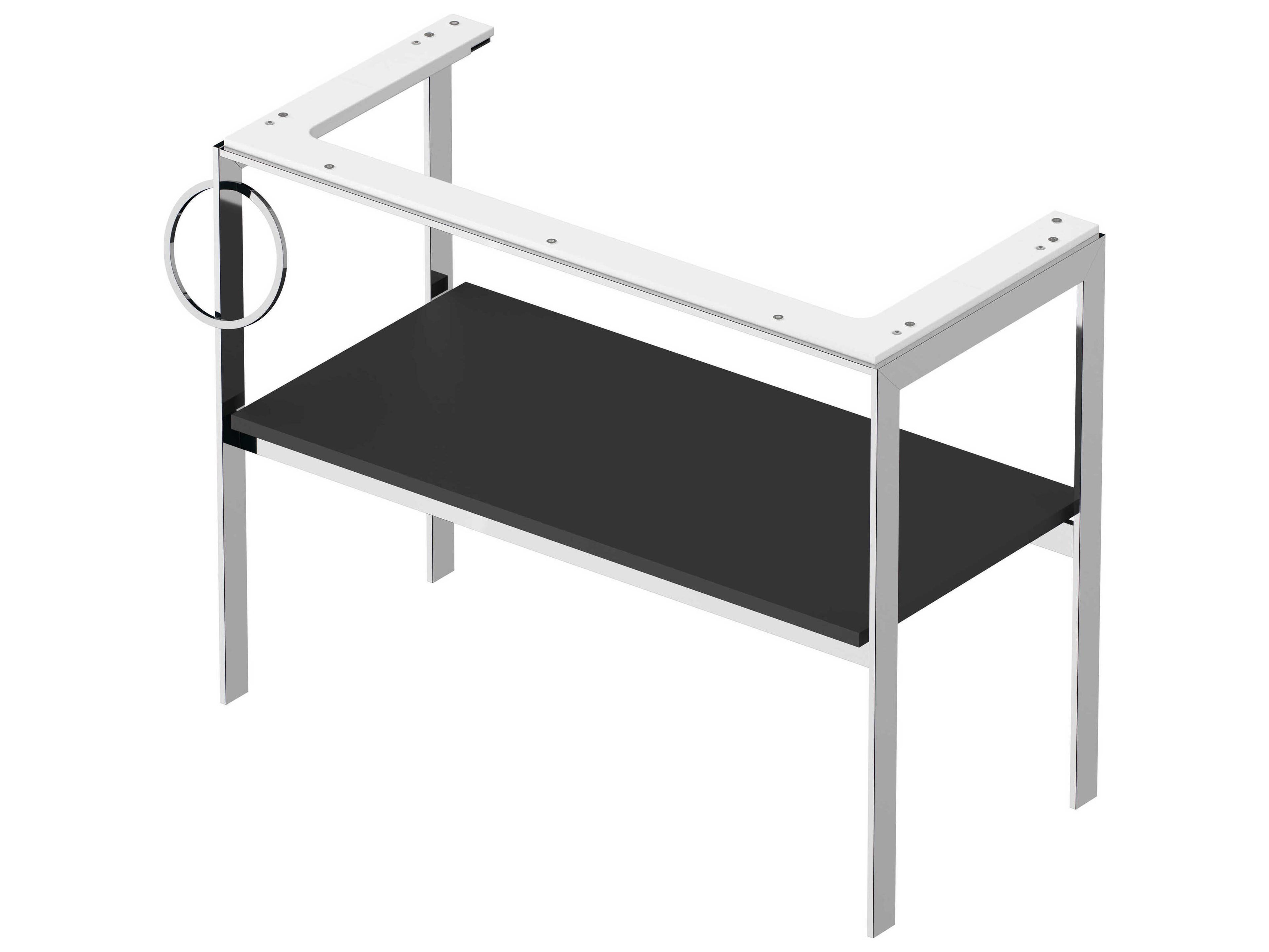 Duravit White Tulip 39'' Black Metal Console Vanity Unit - Left Side Towel Ring