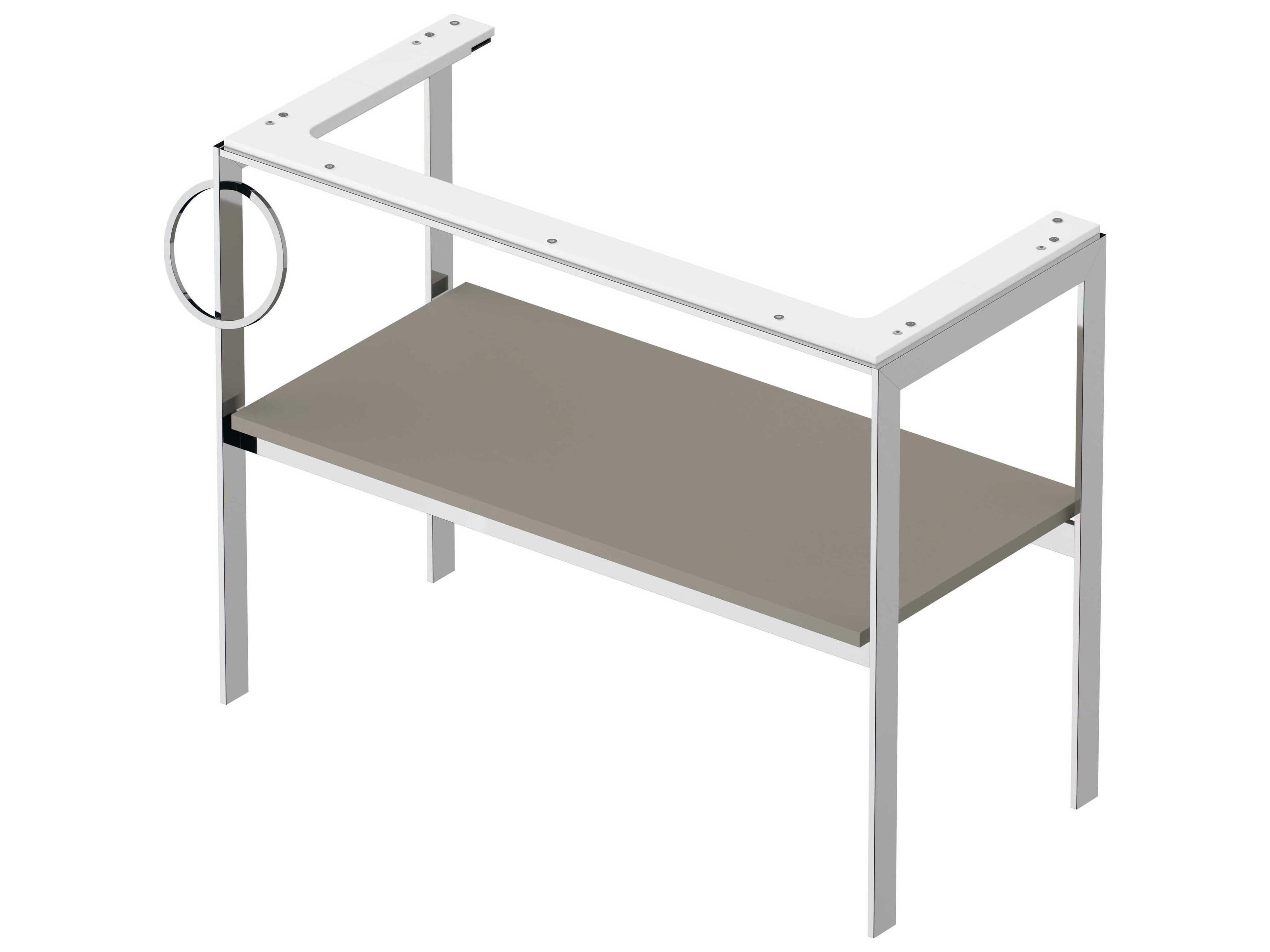 Duravit White Tulip 39'' Stone Gray Satin Matt Metal Console Vanity Unit - Left Side Towel Ring