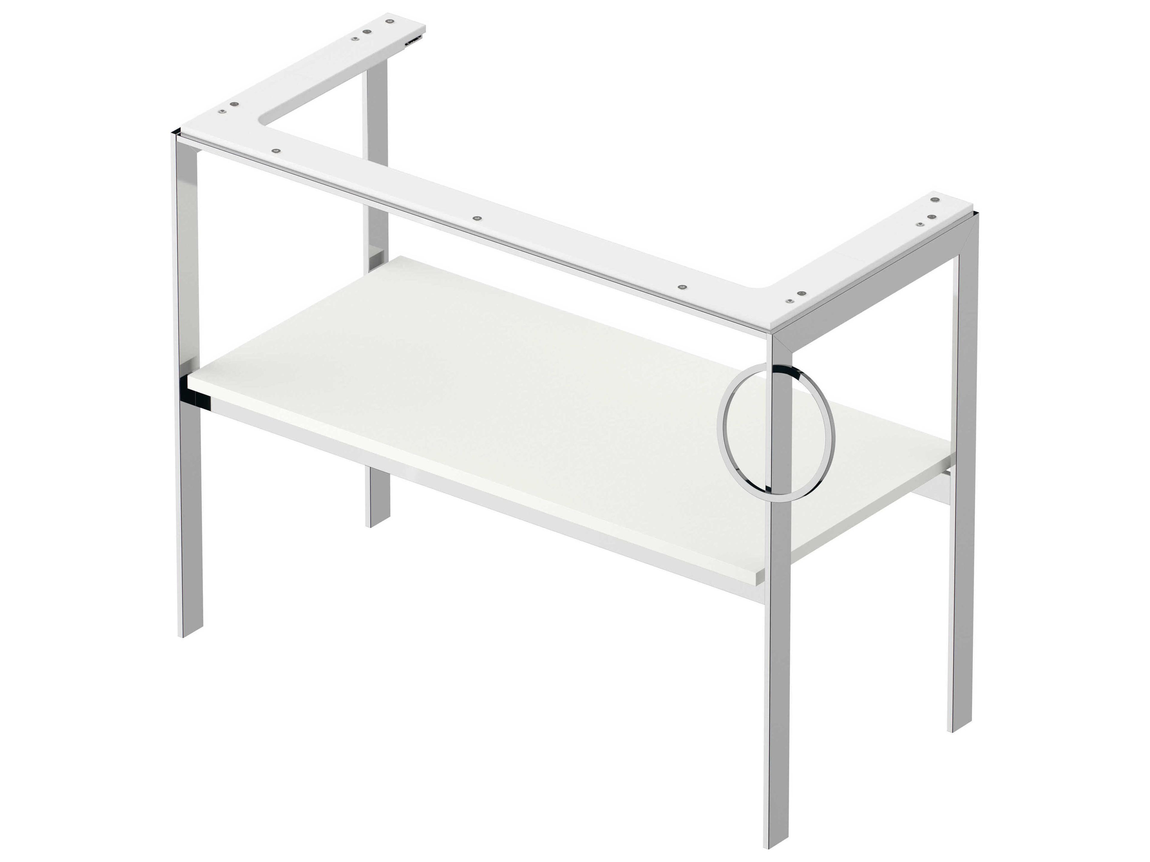 Duravit White Tulip 39'' White Satin Matt Metal Console Vanity Unit - Right Side Towel Ring