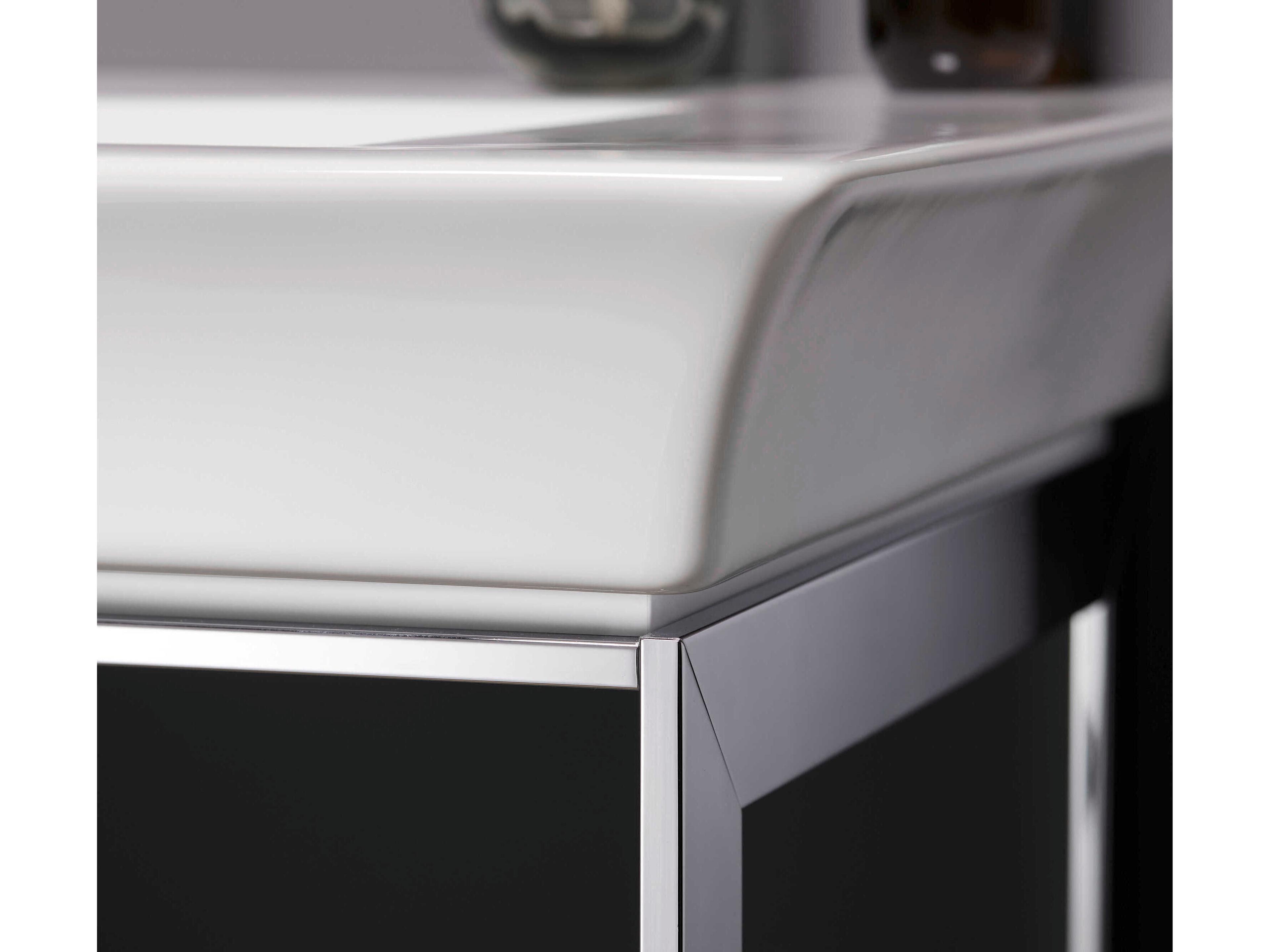 Duravit White Tulip 39'' White Satin Matt Metal Console Vanity Unit - Right Side Towel Ring