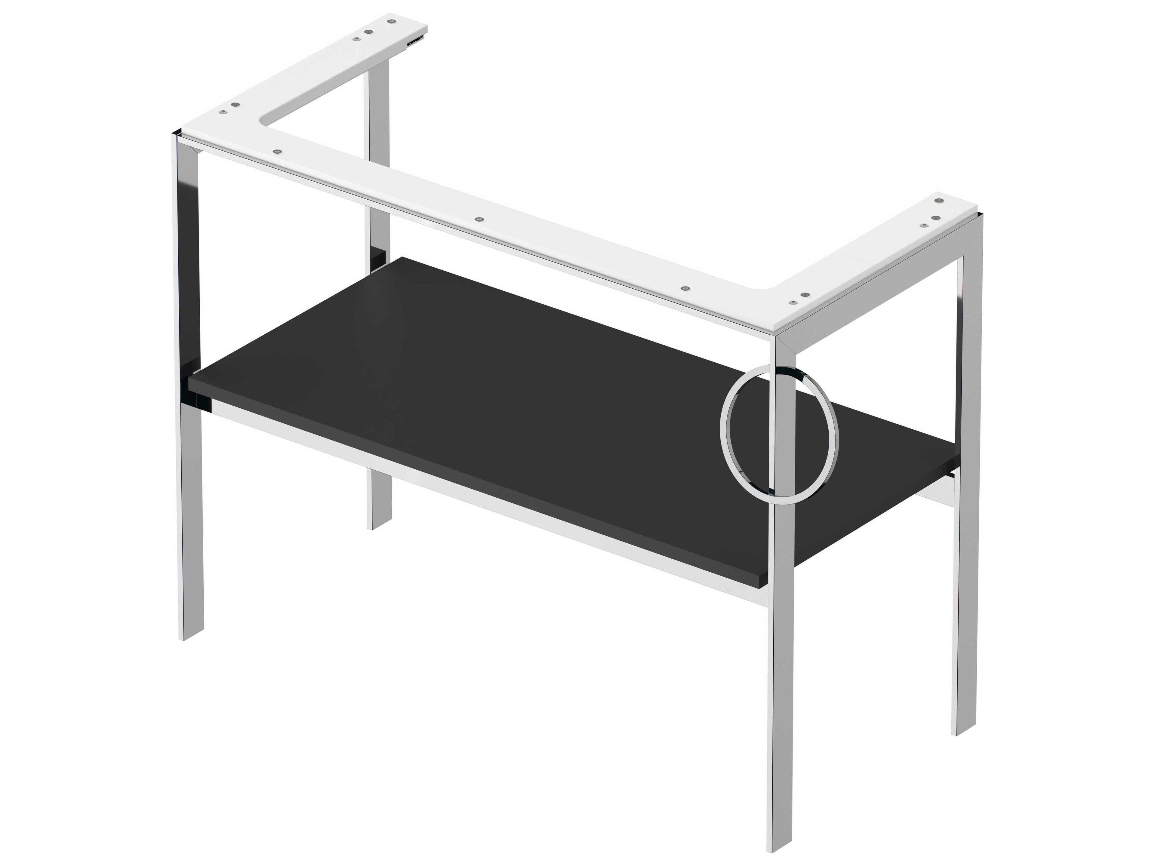 Duravit White Tulip 39'' Black Metal Console Vanity Unit - Right Side Towel Ring