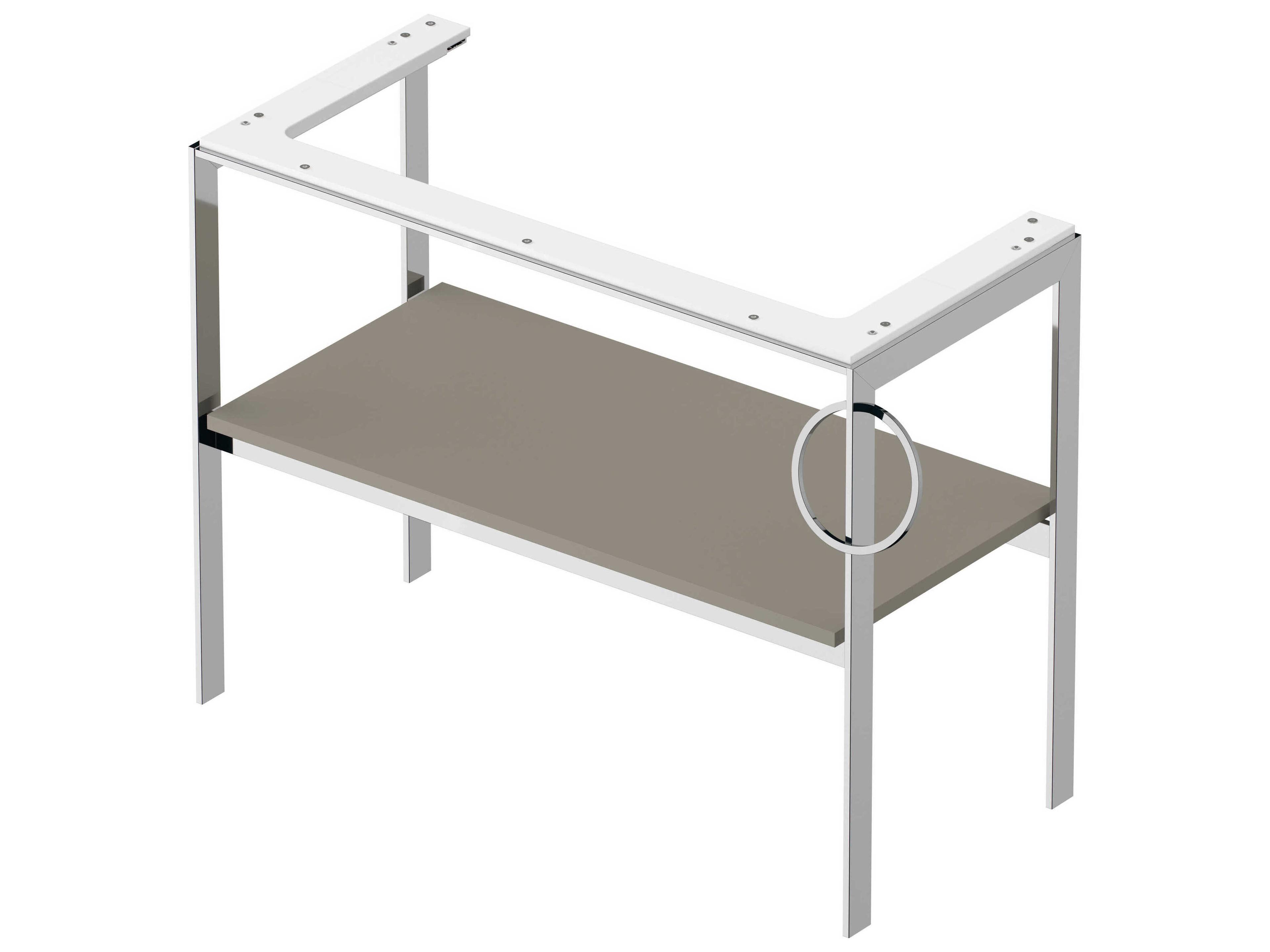 Duravit White Tulip 39'' Stone Gray Satin Matt Metal Console Vanity Unit - Right Side Towel Ring