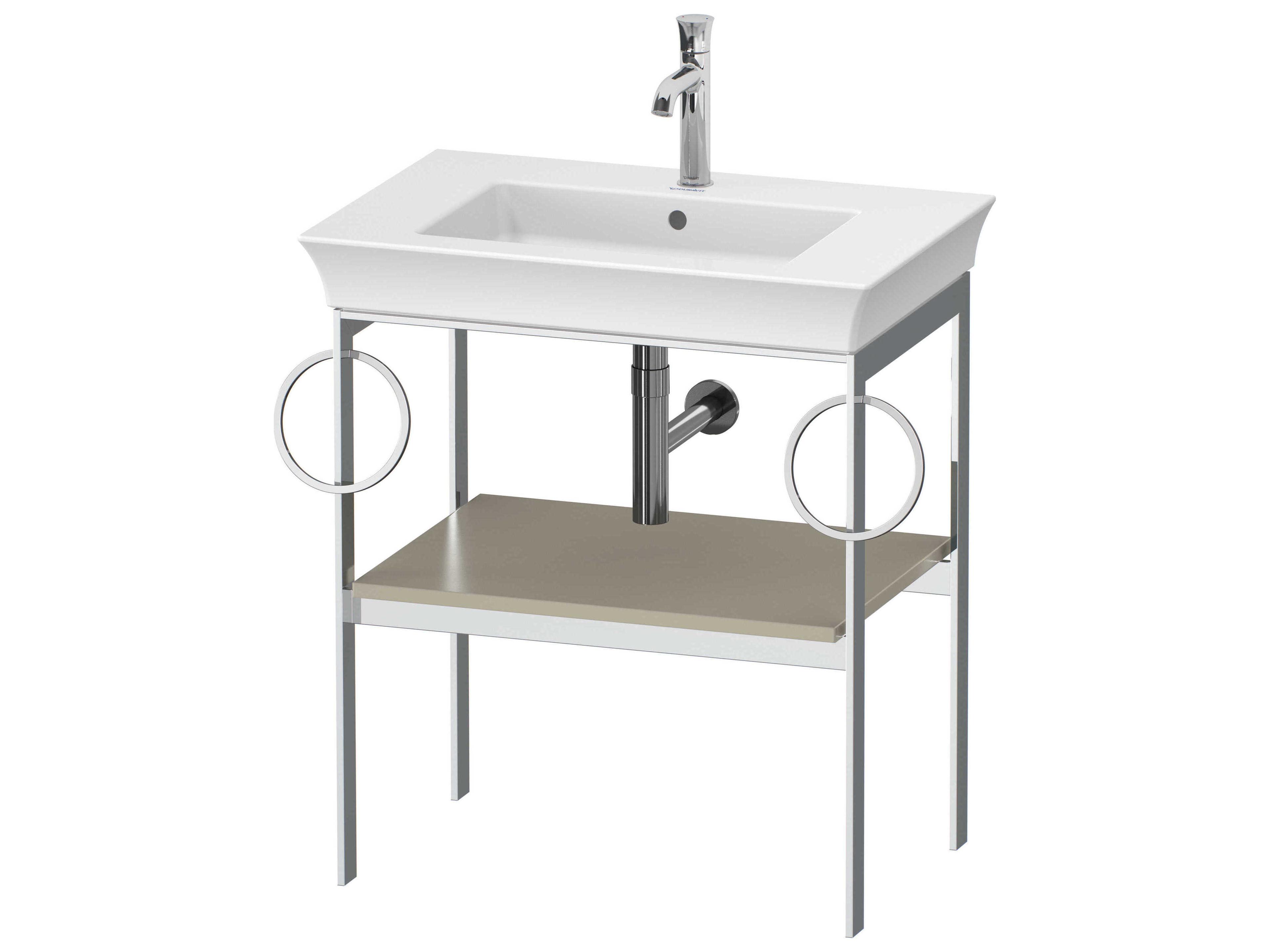 White Tulip 27'' Taupe Satin Matt Metal Console Vanity Unit