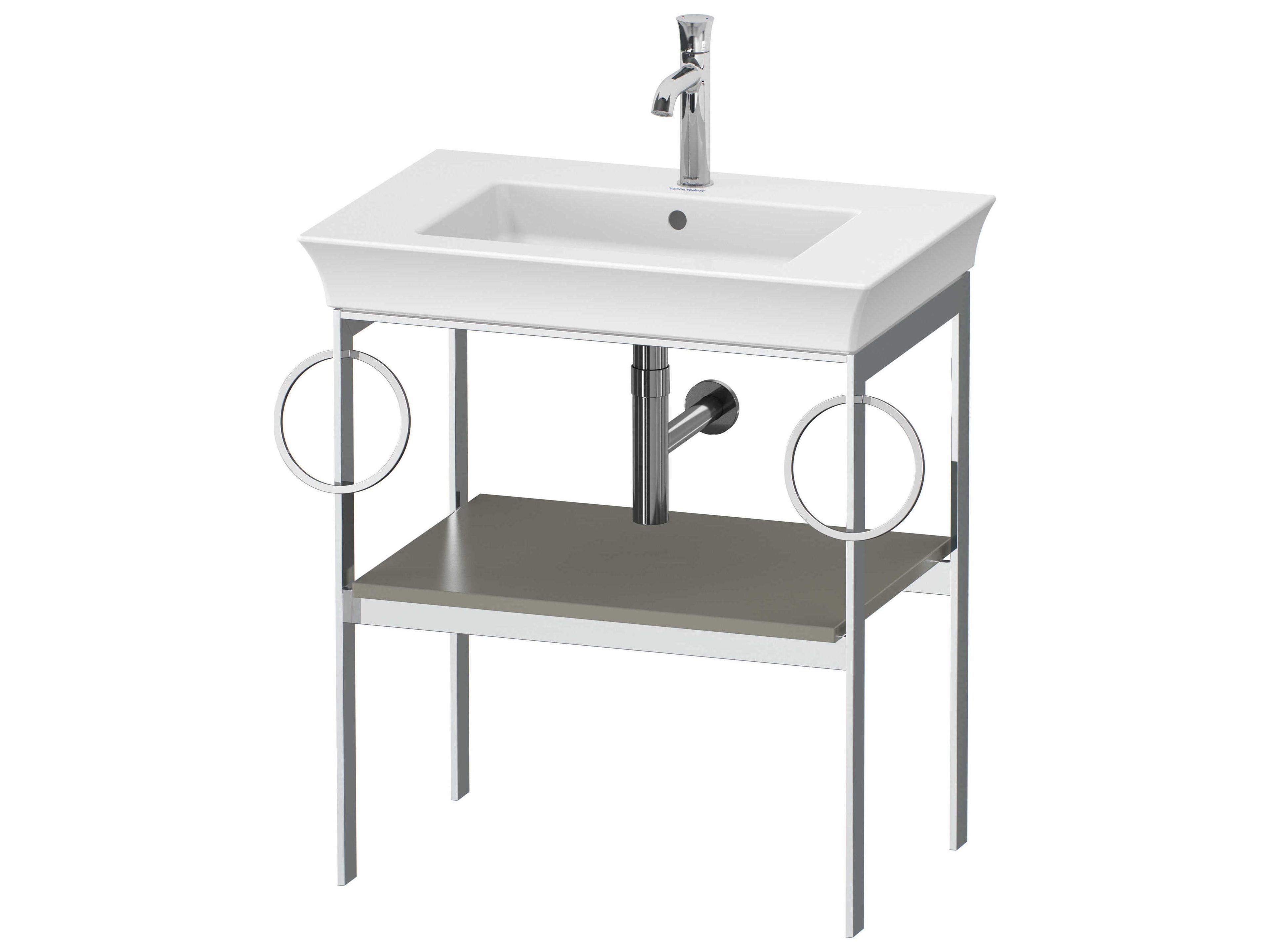 White Tulip 27'' Stone Gray Satin Console Vanity Unit