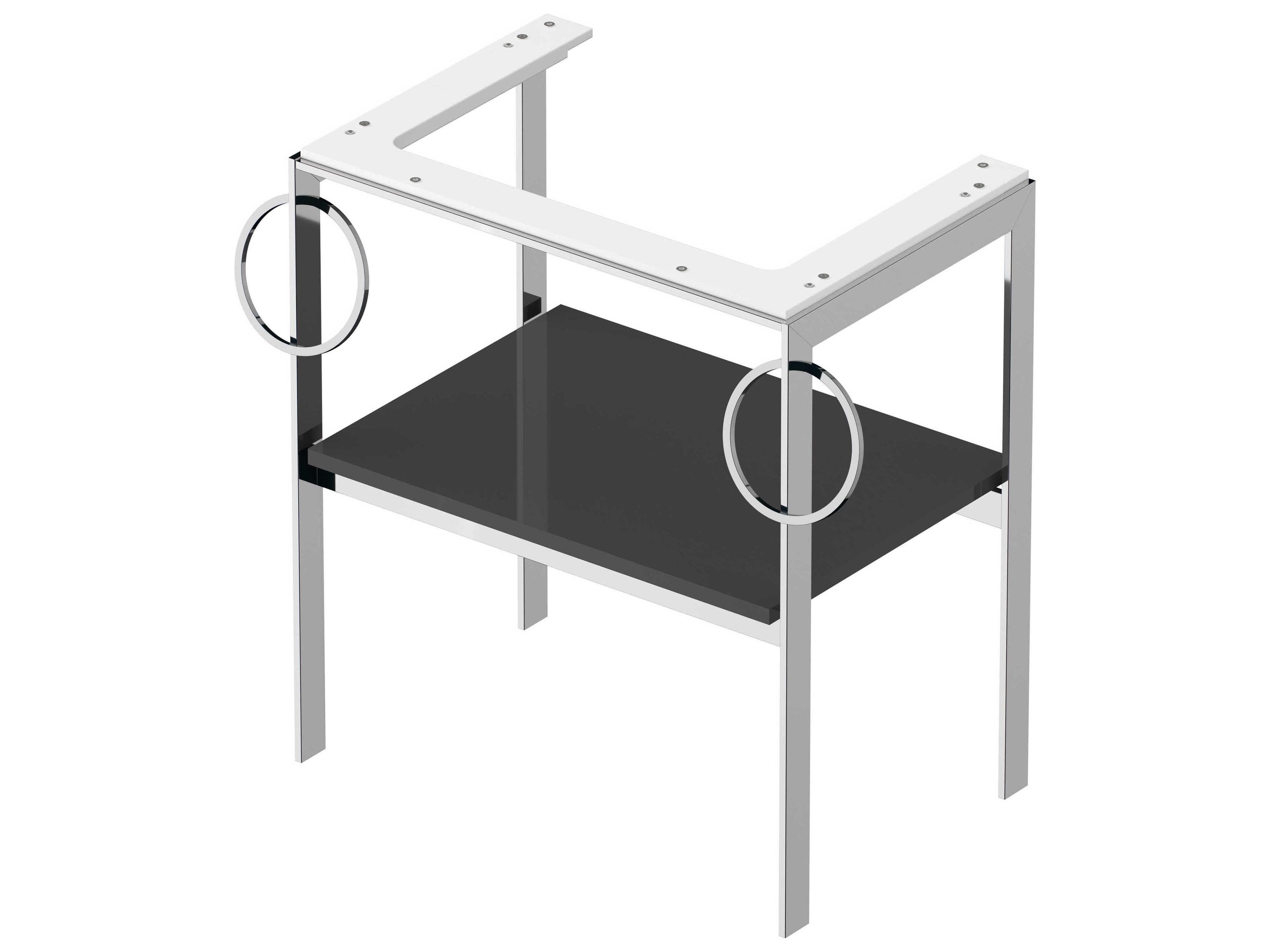 Duravit White Tulip 27'' Graphite High Gloss Metal Console Vanity Unit