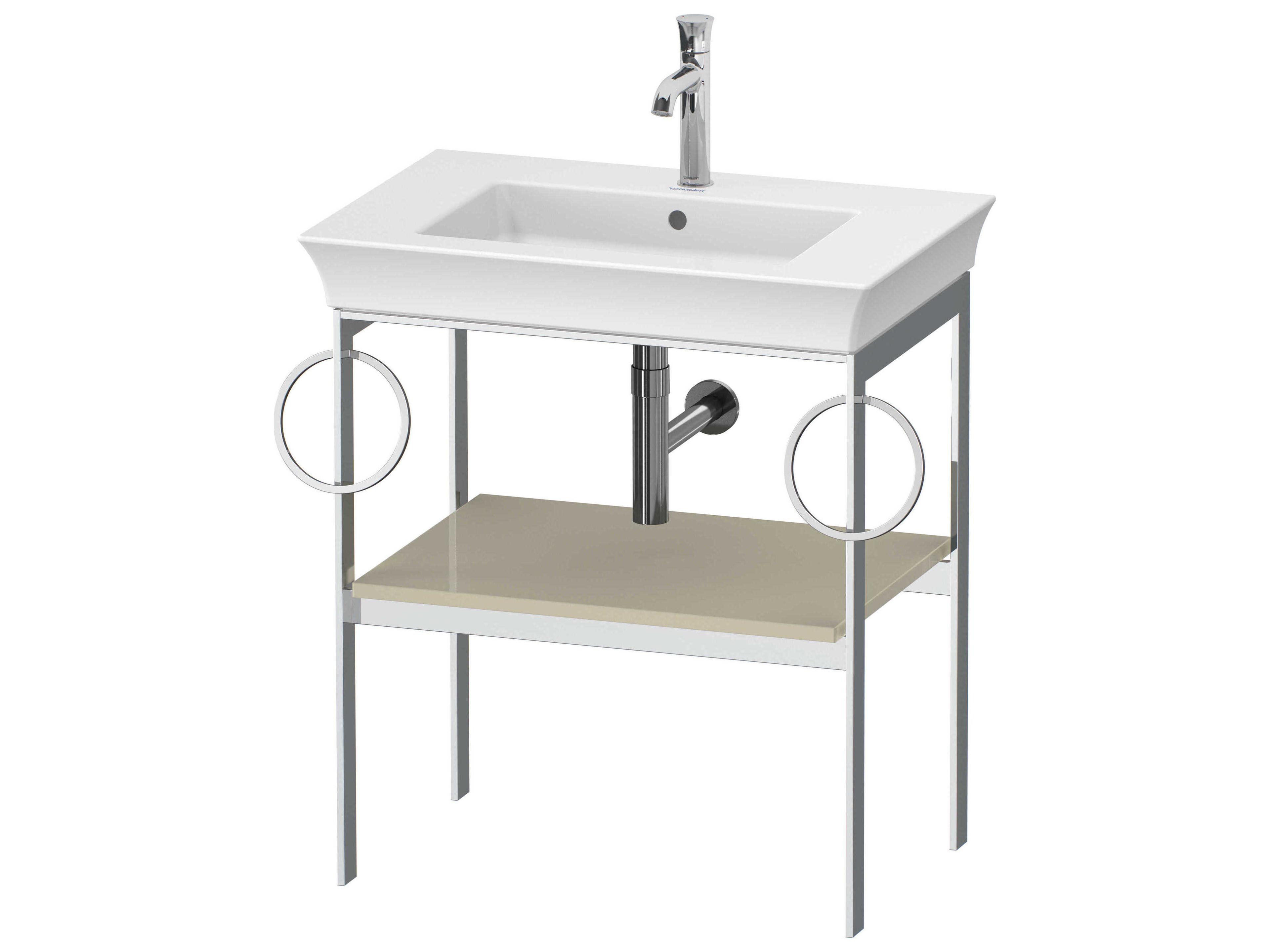 White Tulip 27'' Taupe High Gloss Console Vanity Unit