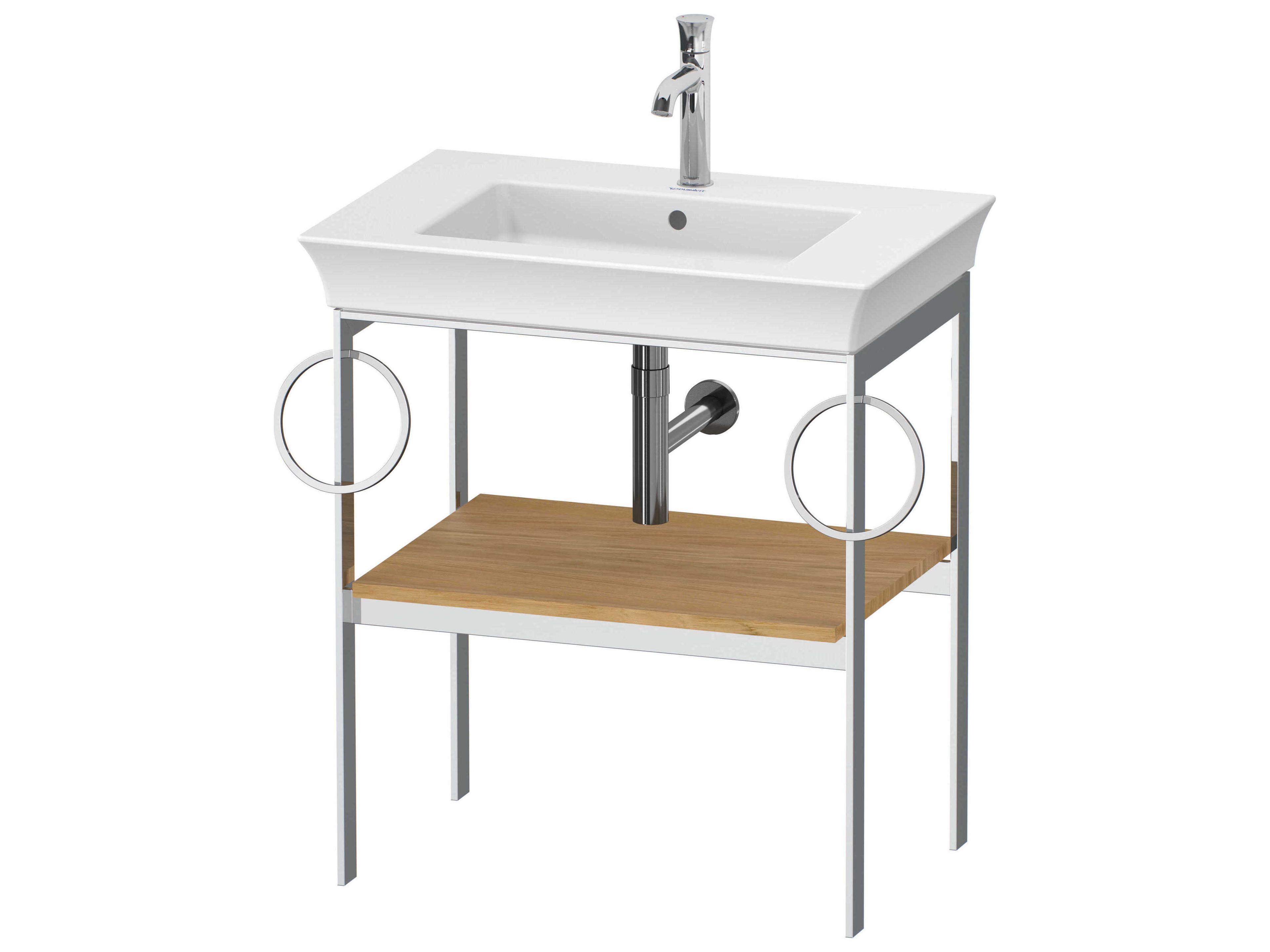 Duravit White Tulip 27'' Natural Oak Metal Console Vanity Unit