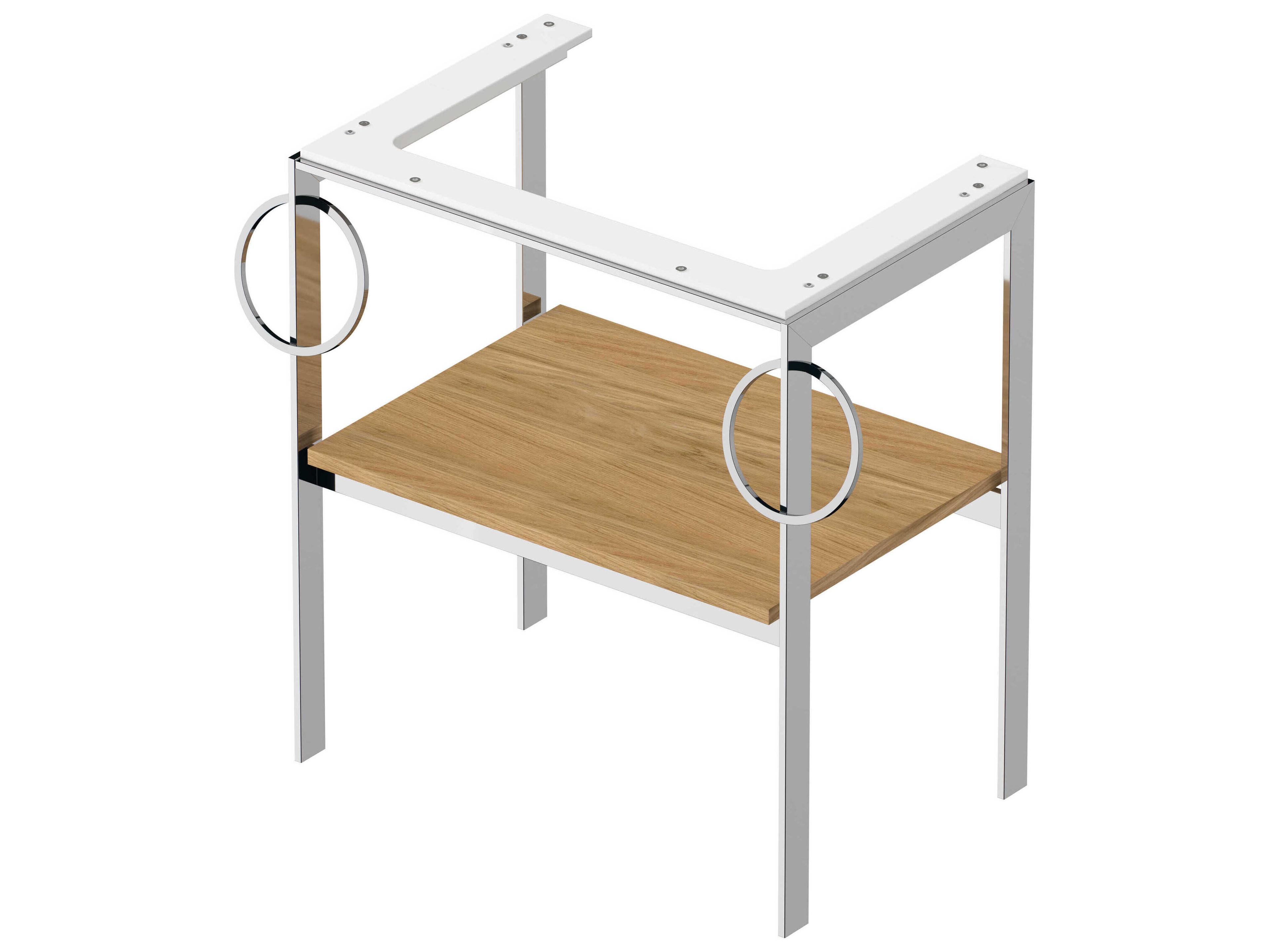 Duravit White Tulip 27'' Natural Oak Metal Console Vanity Unit