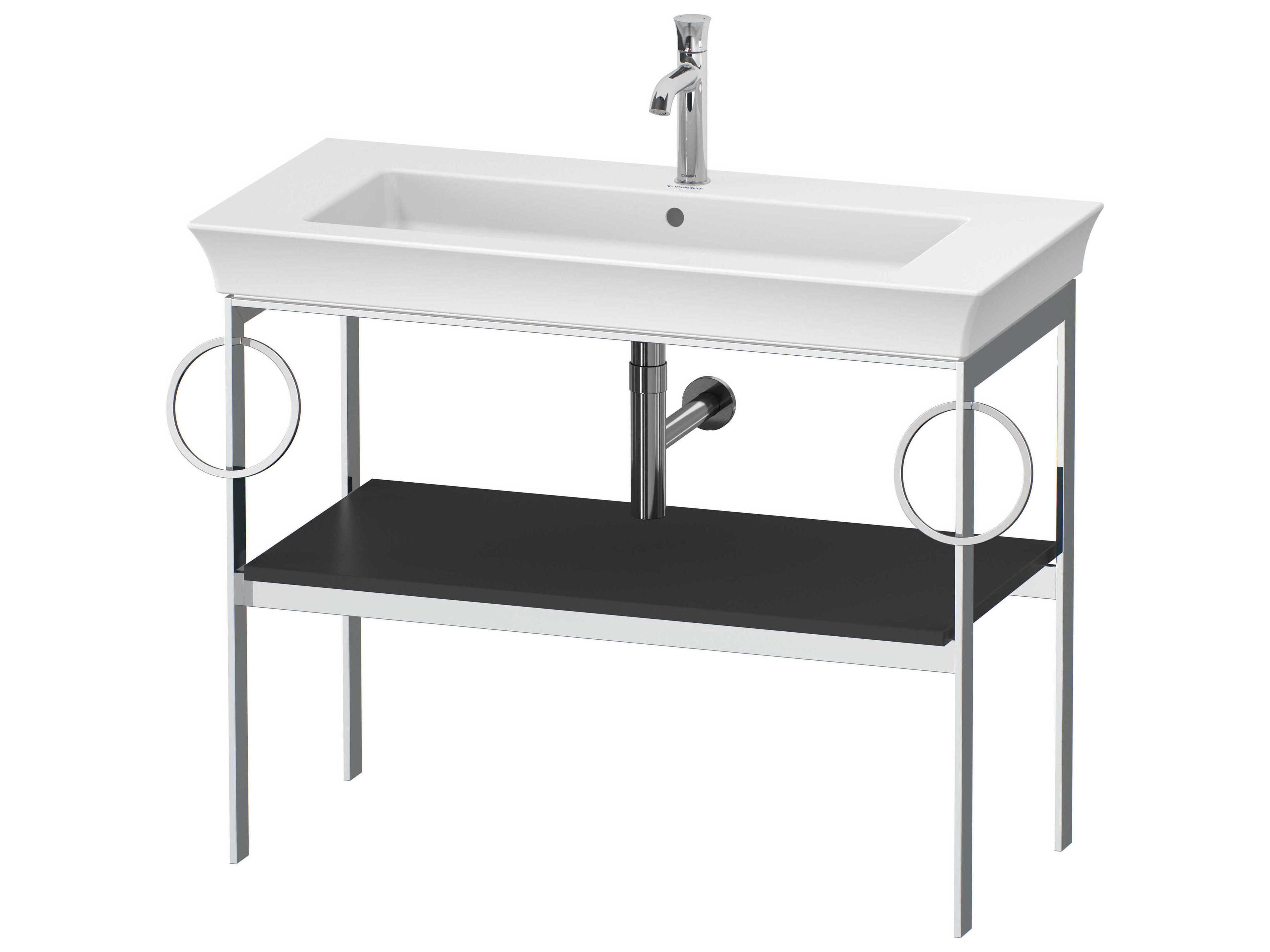 White Tulip 39'' Graphite Satin Matt Console Vanity Unit
