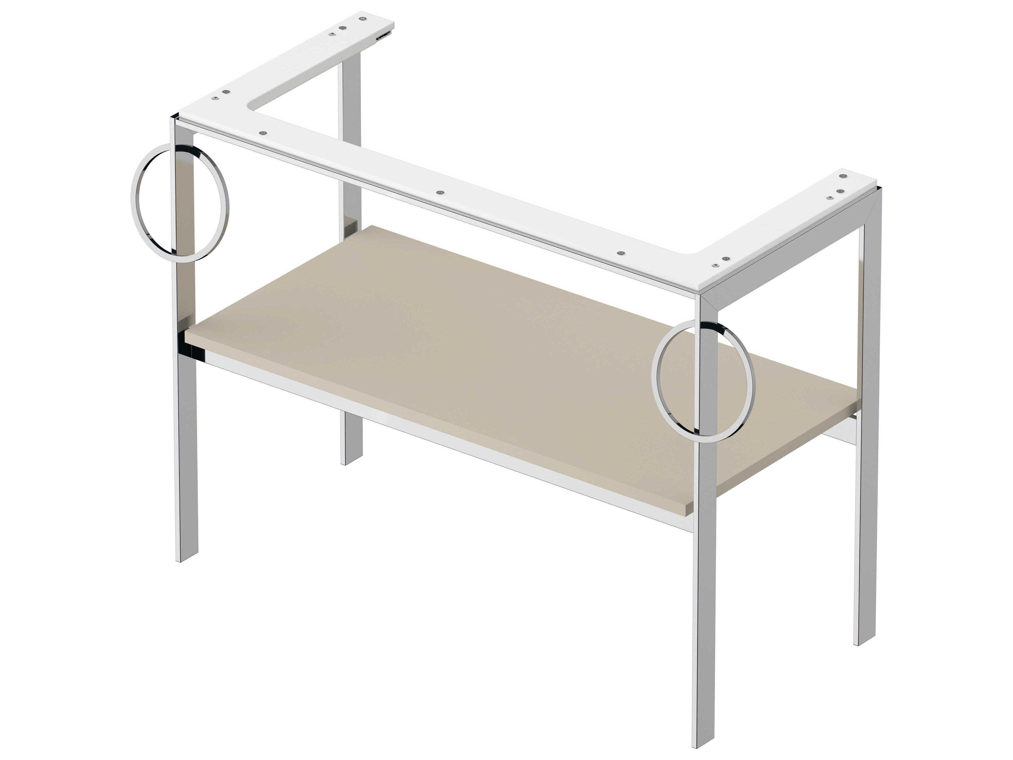 Duravit White Tulip 39'' Taupe Satin Matt Metal Console Vanity Unit