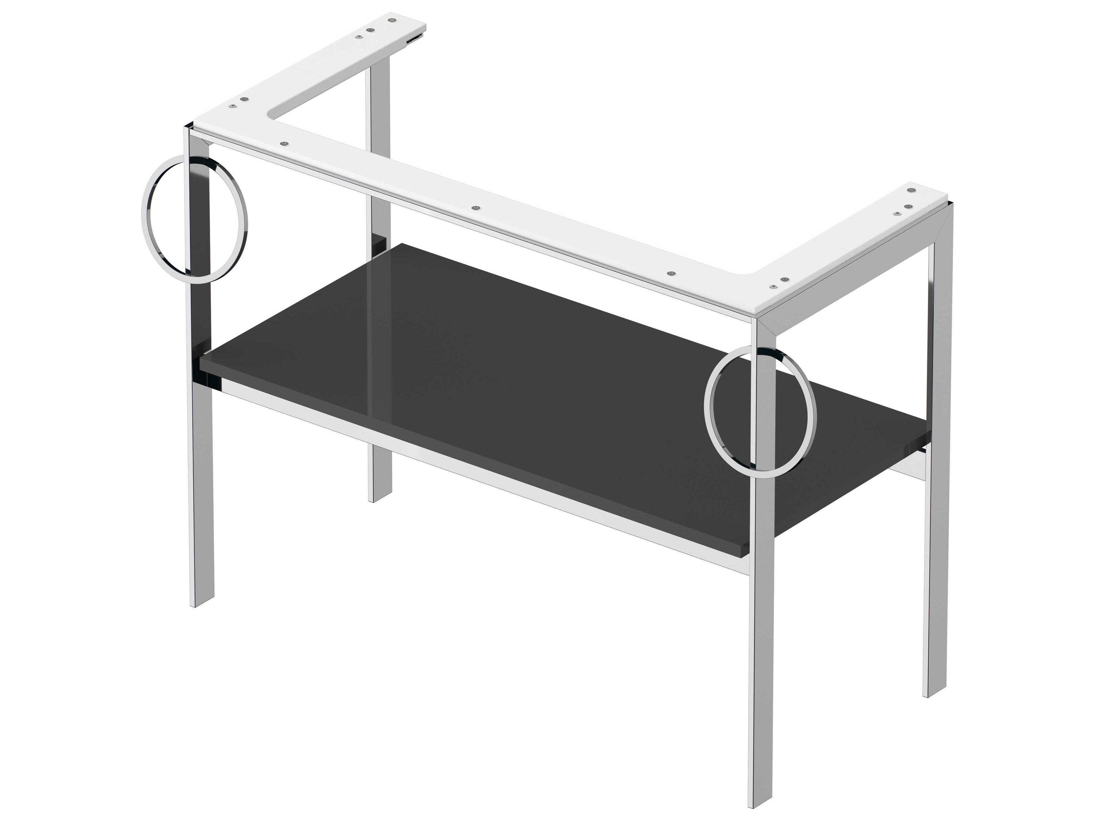 Duravit White Tulip 39'' Graphite High Gloss Metal Console Vanity Unit