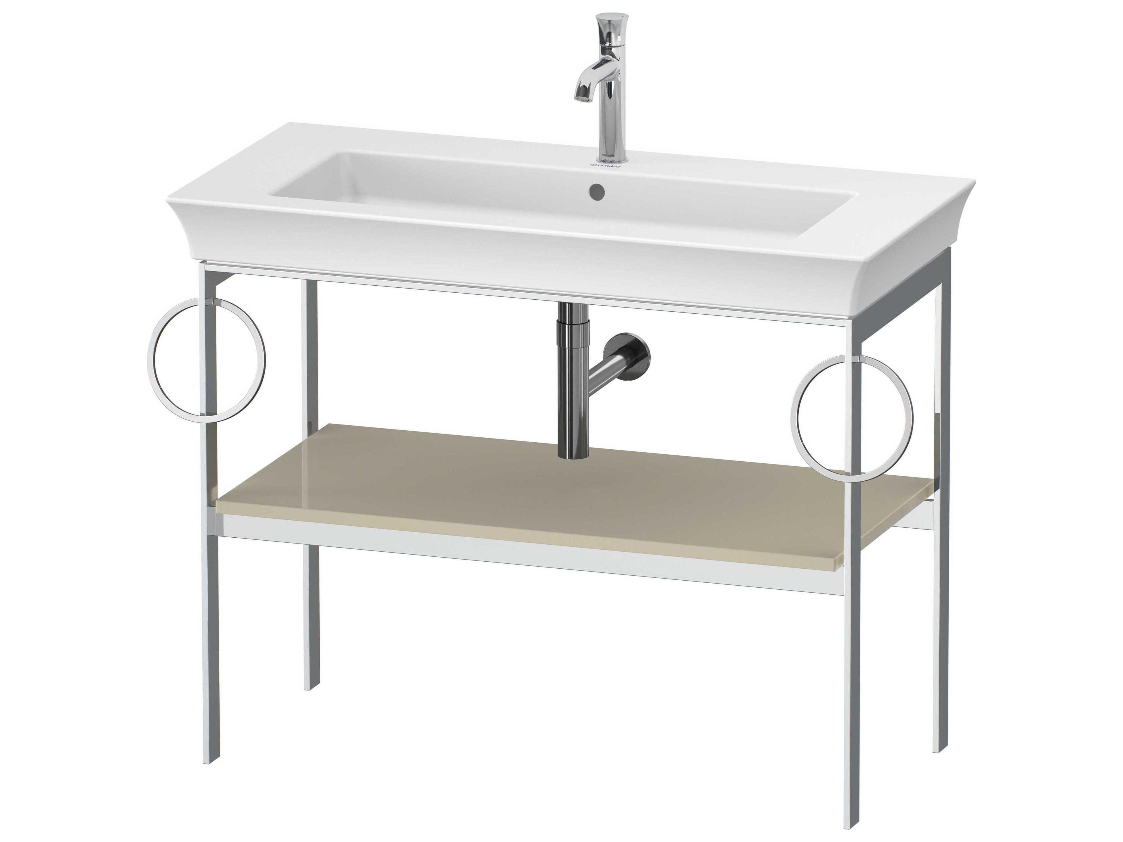 White Tulip 39'' Taupe High Gloss Console Vanity Unit