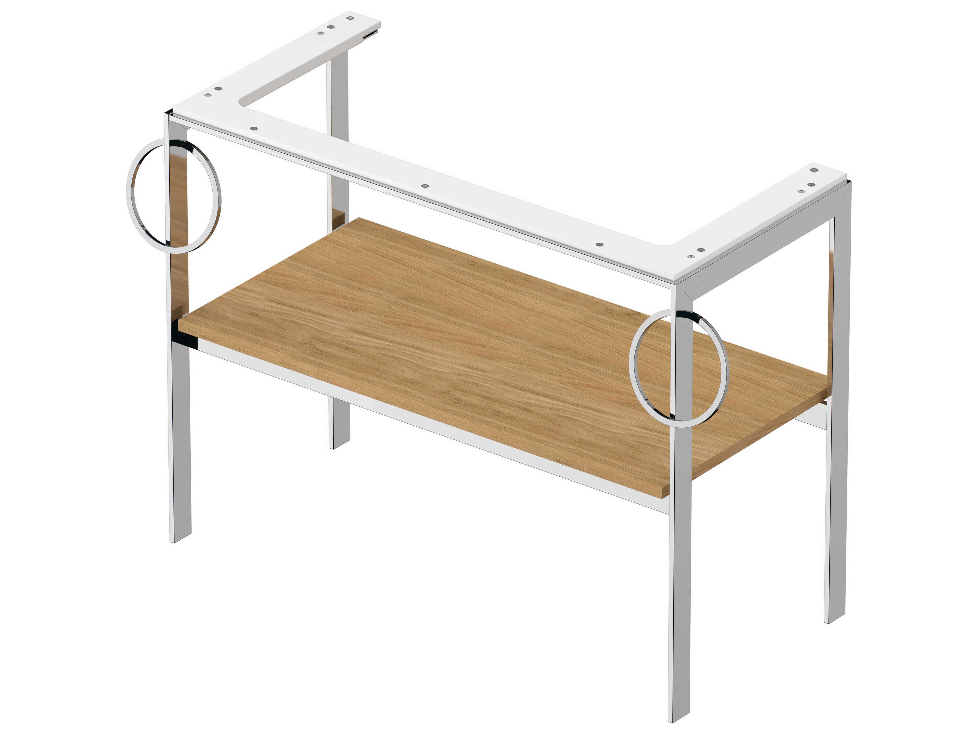 Duravit White Tulip 39'' Natural Oak Metal Console Vanity Unit