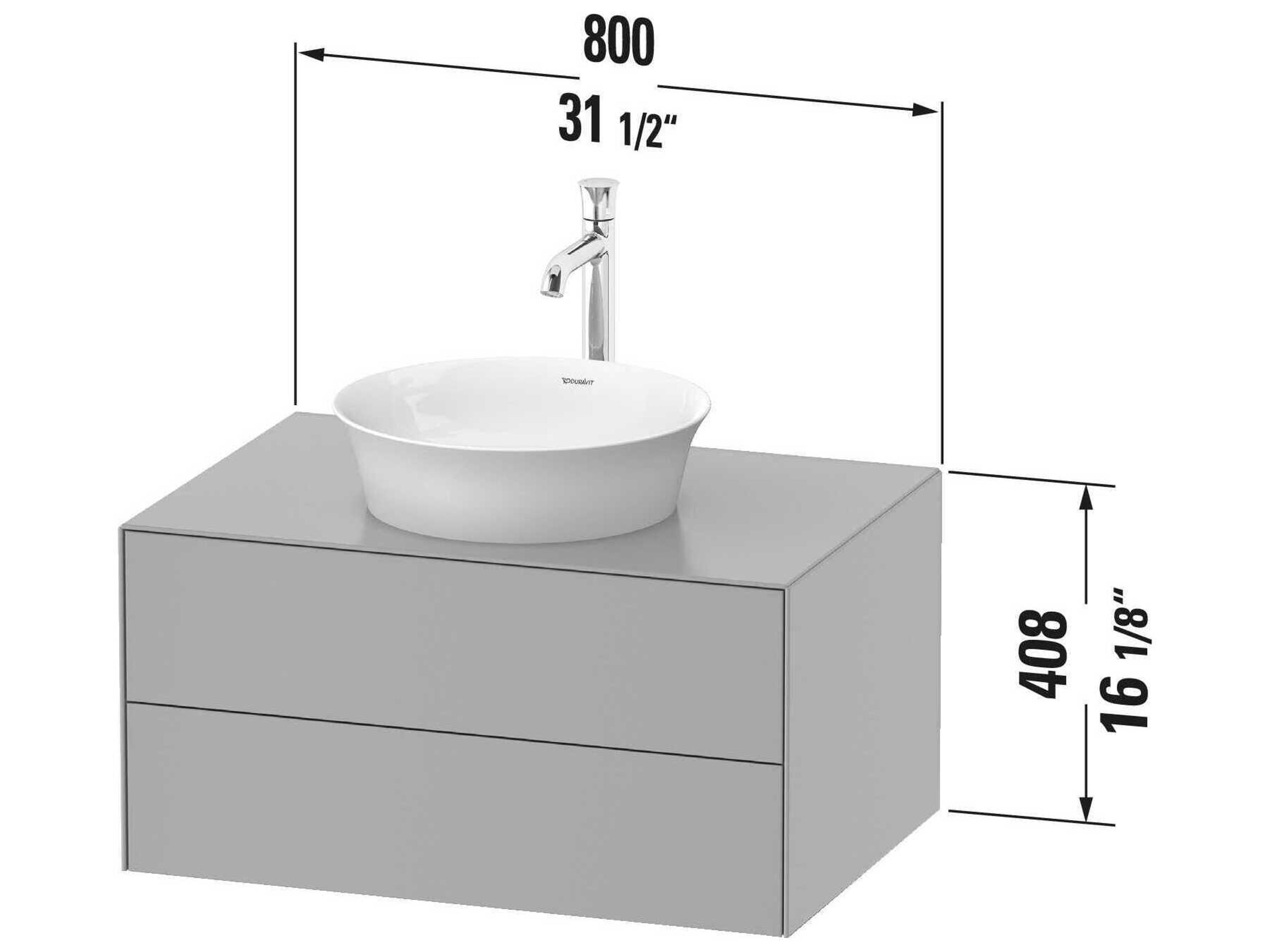 Duravit White Tulip 32'' White Satin Matte Vanity Unit