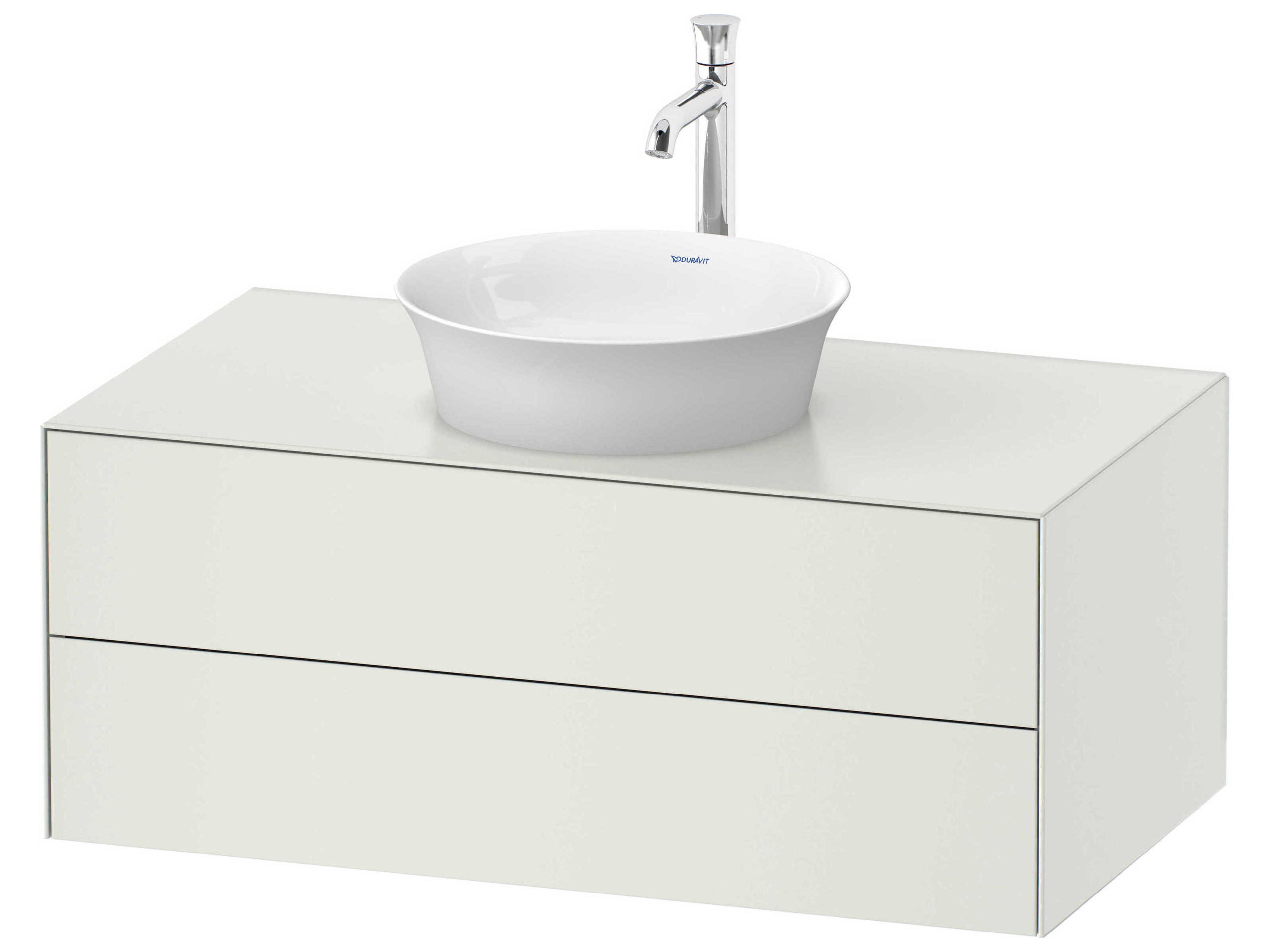 White Tulip 39'' White Satin Matte Vanity Unit