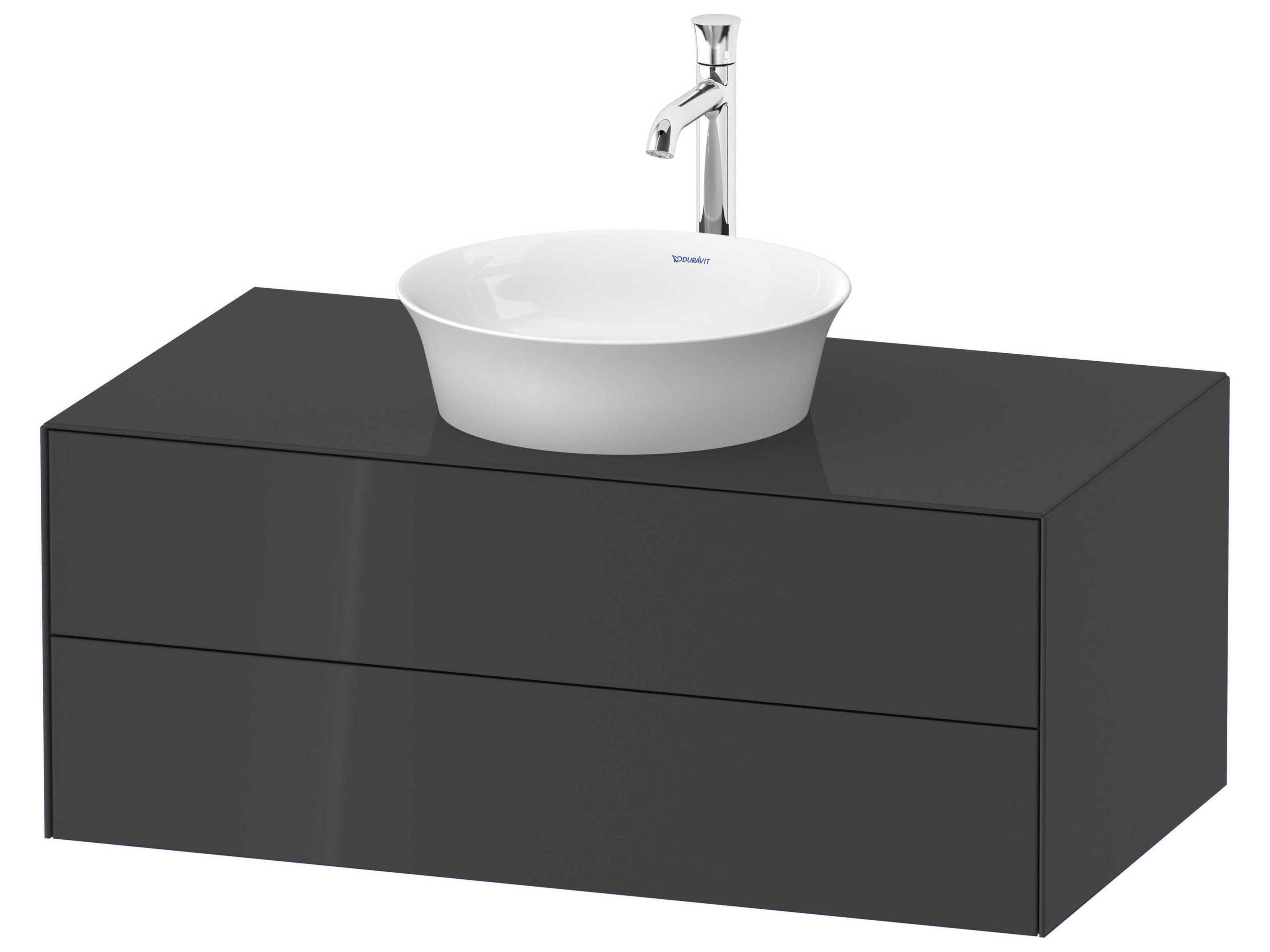 White Tulip 39'' Graphite High Gloss Matte Vanity Unit