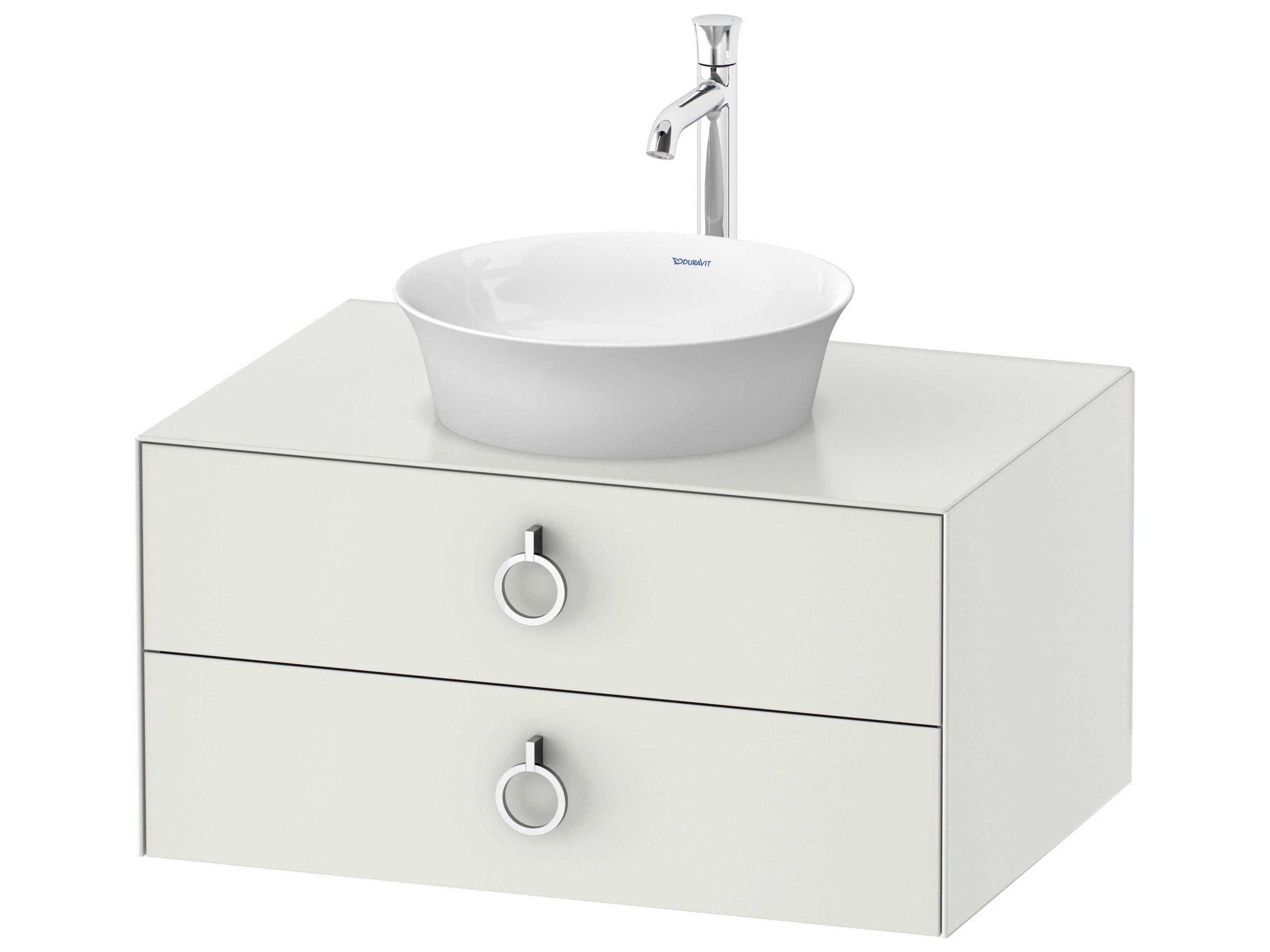 White Tulip 32'' White Satin Matte Vanity Unit