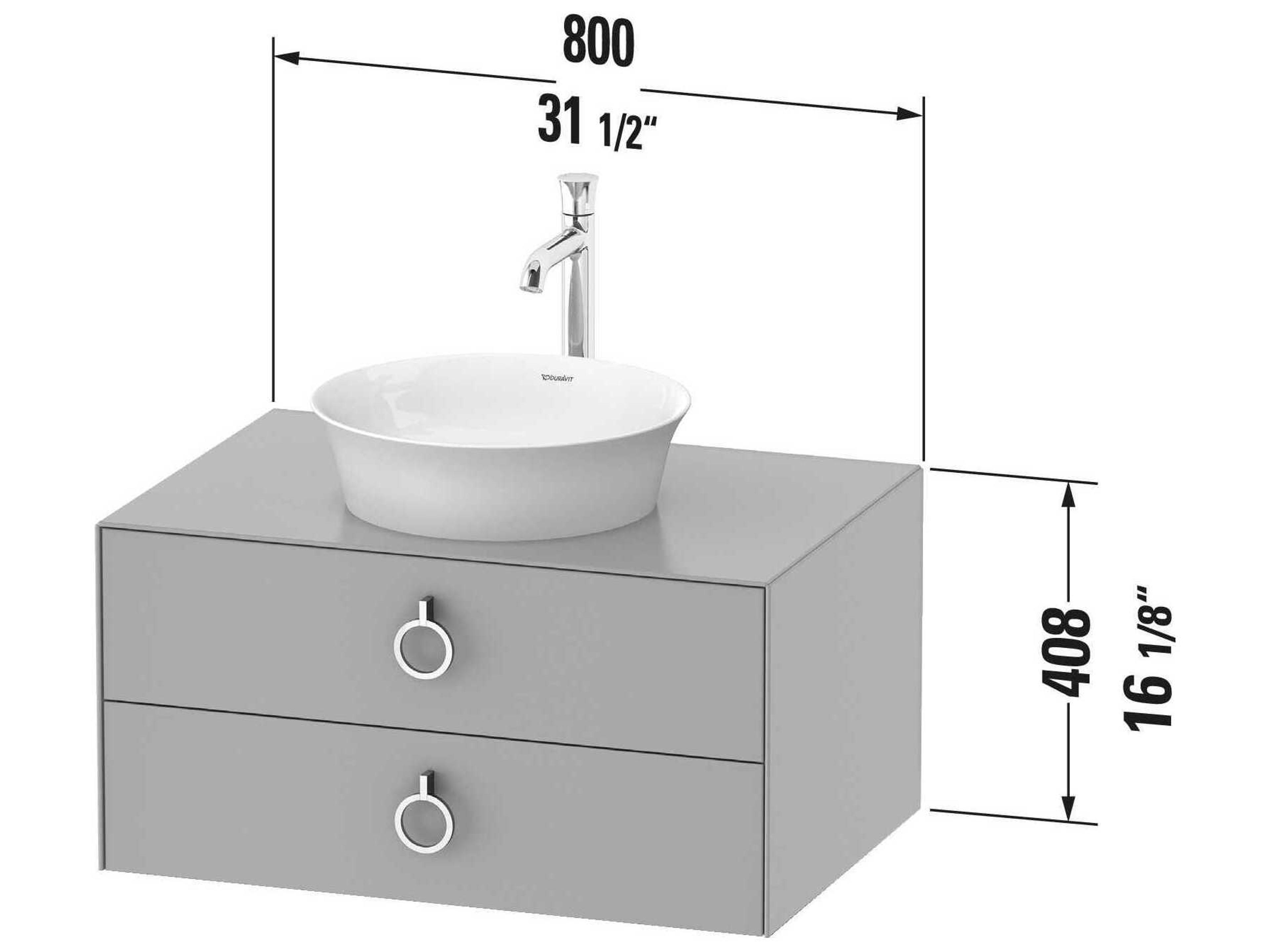 Duravit White Tulip 32'' White Satin Matte Vanity Unit