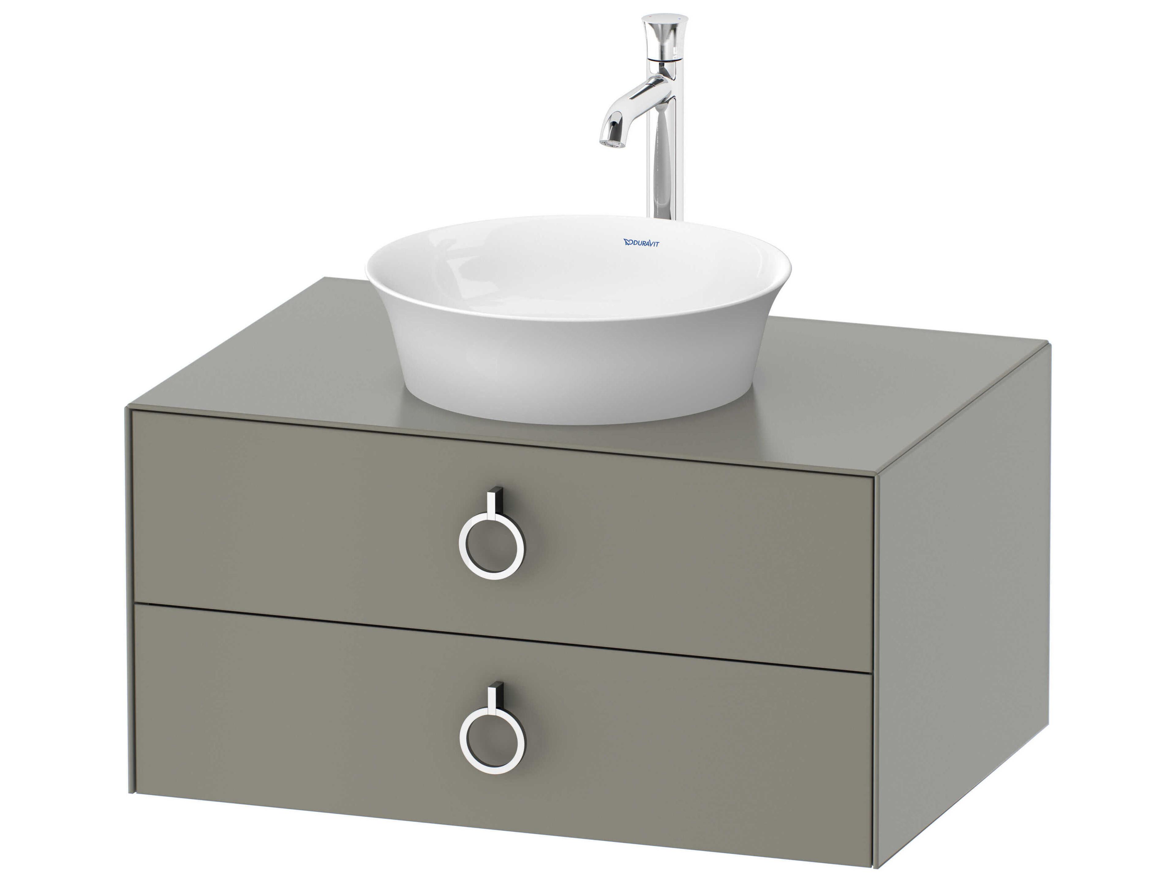 White Tulip 32'' Stone Gray Satin Matte Vanity Unit