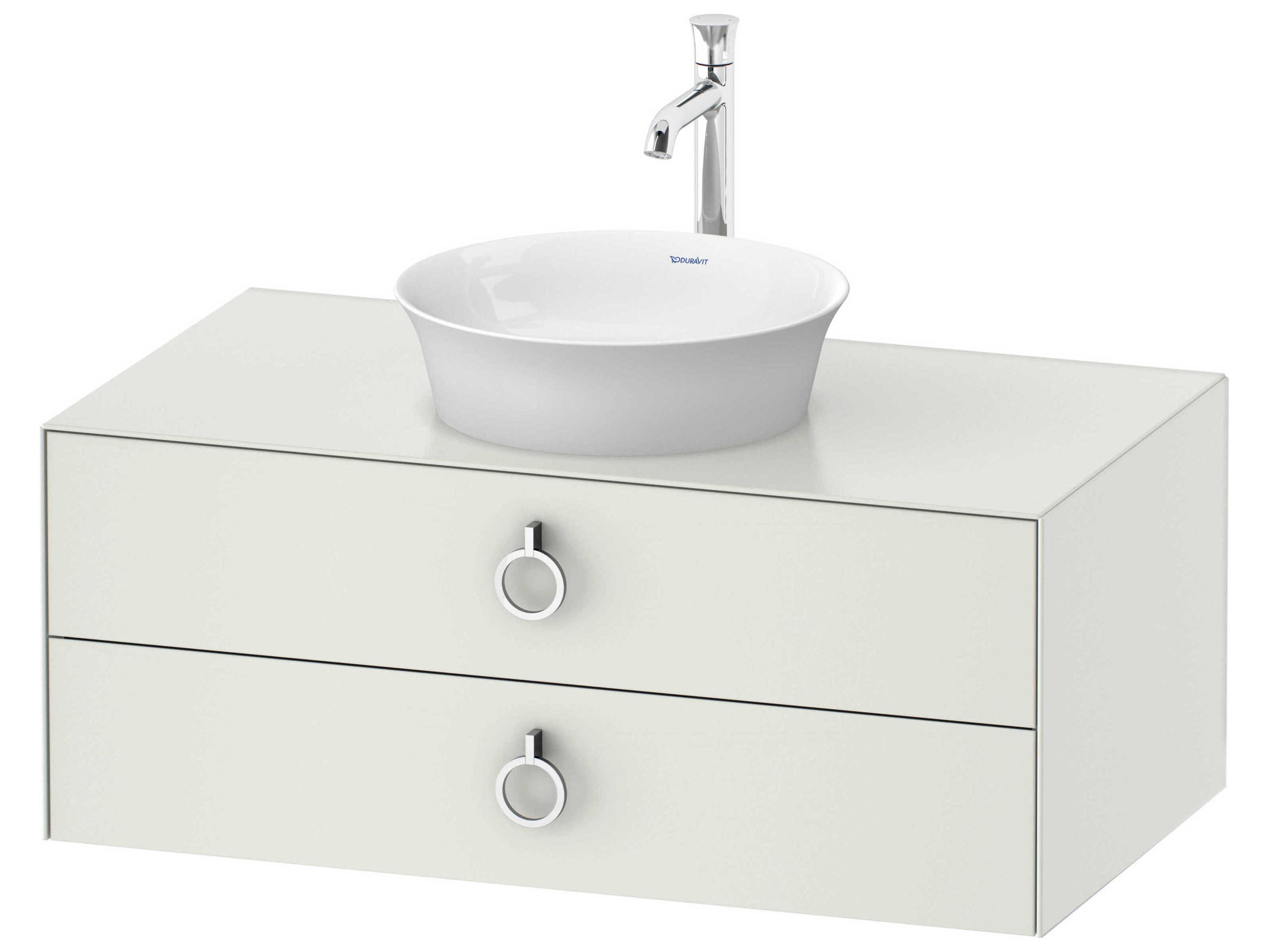 White Tulip 39'' White Satin Matte Vanity Unit