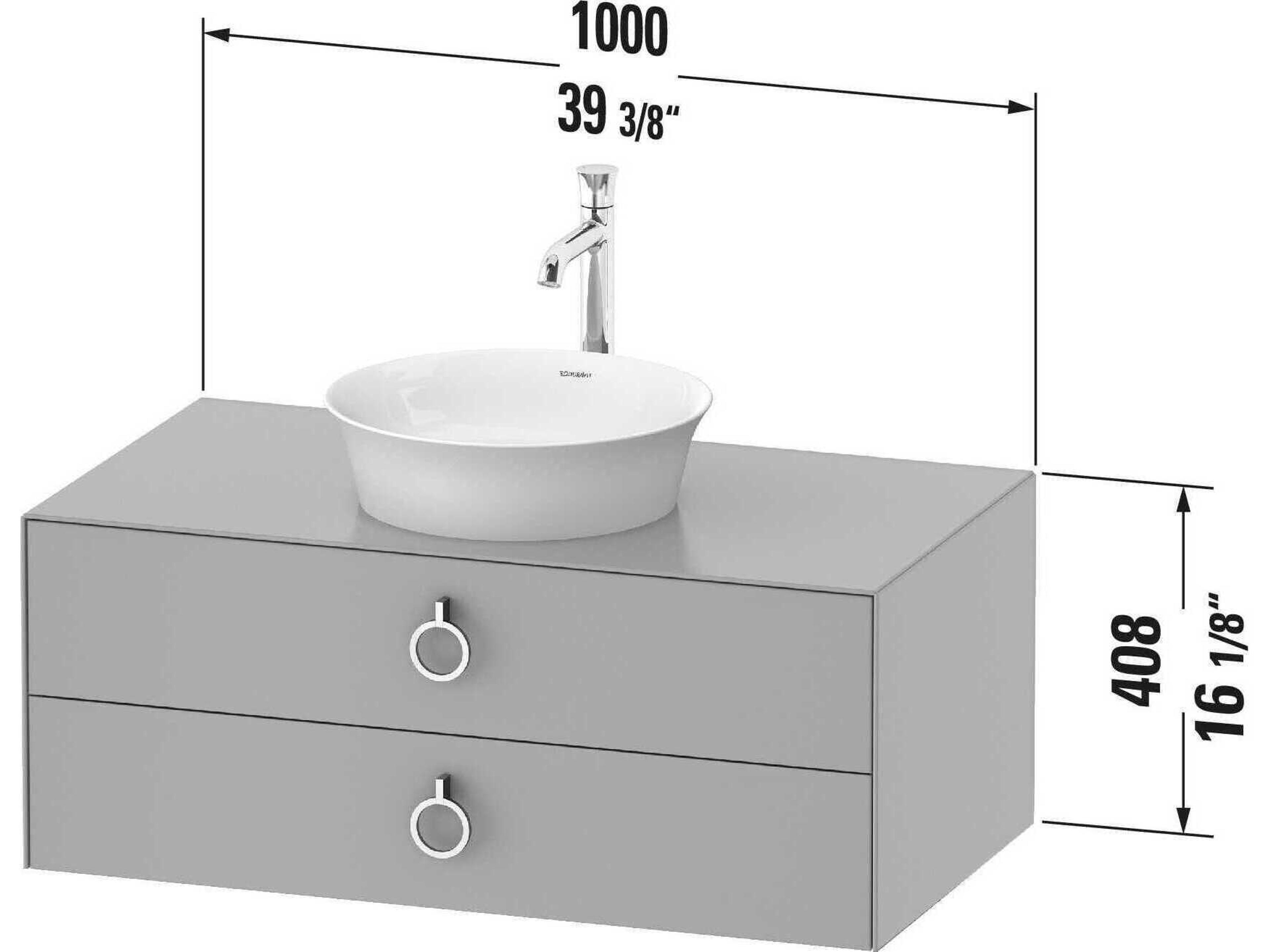 Duravit White Tulip 39'' White High Gloss Vanity Unit