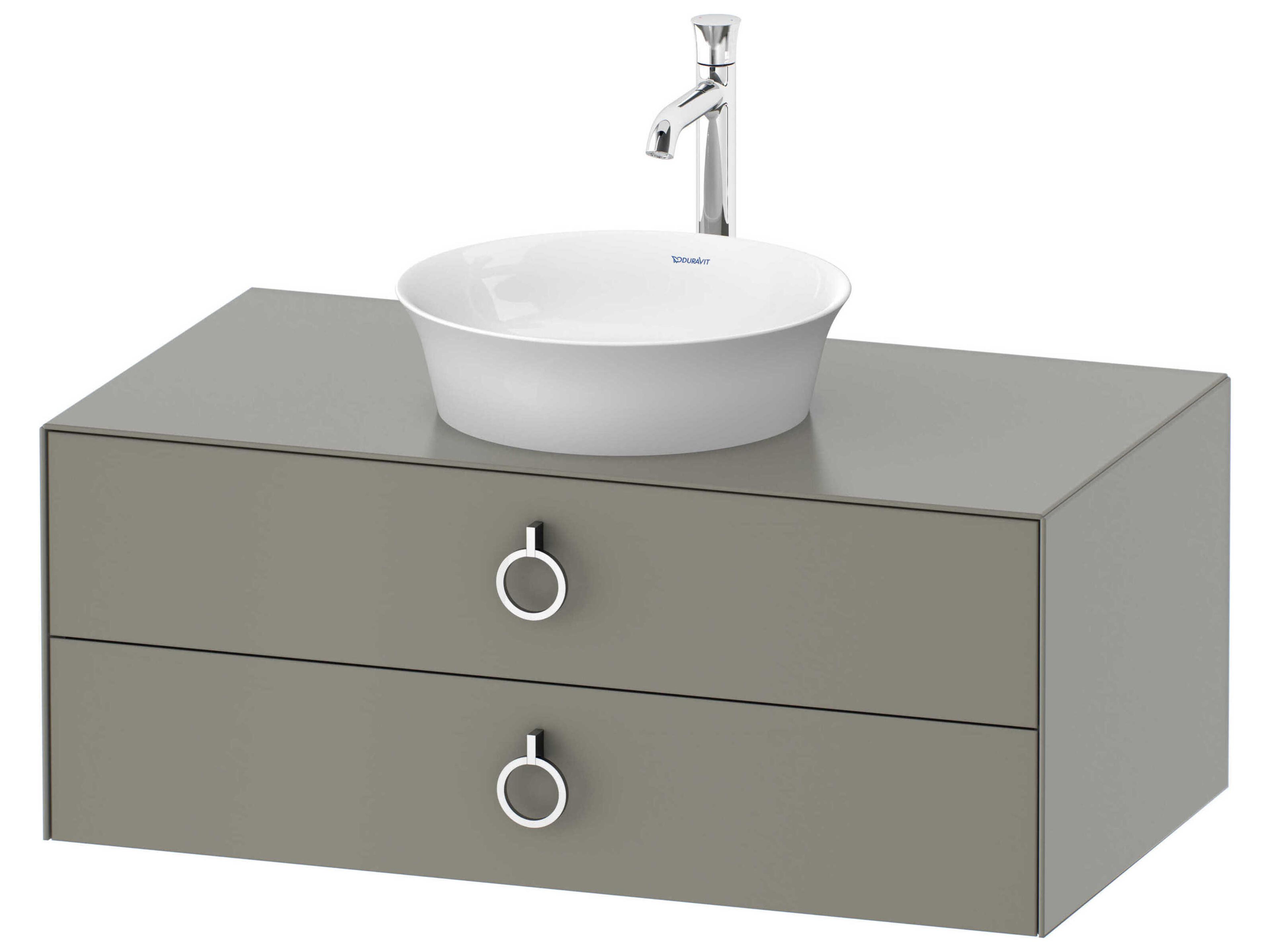 White Tulip 39'' Stone Gray Satin Matte Vanity Unit