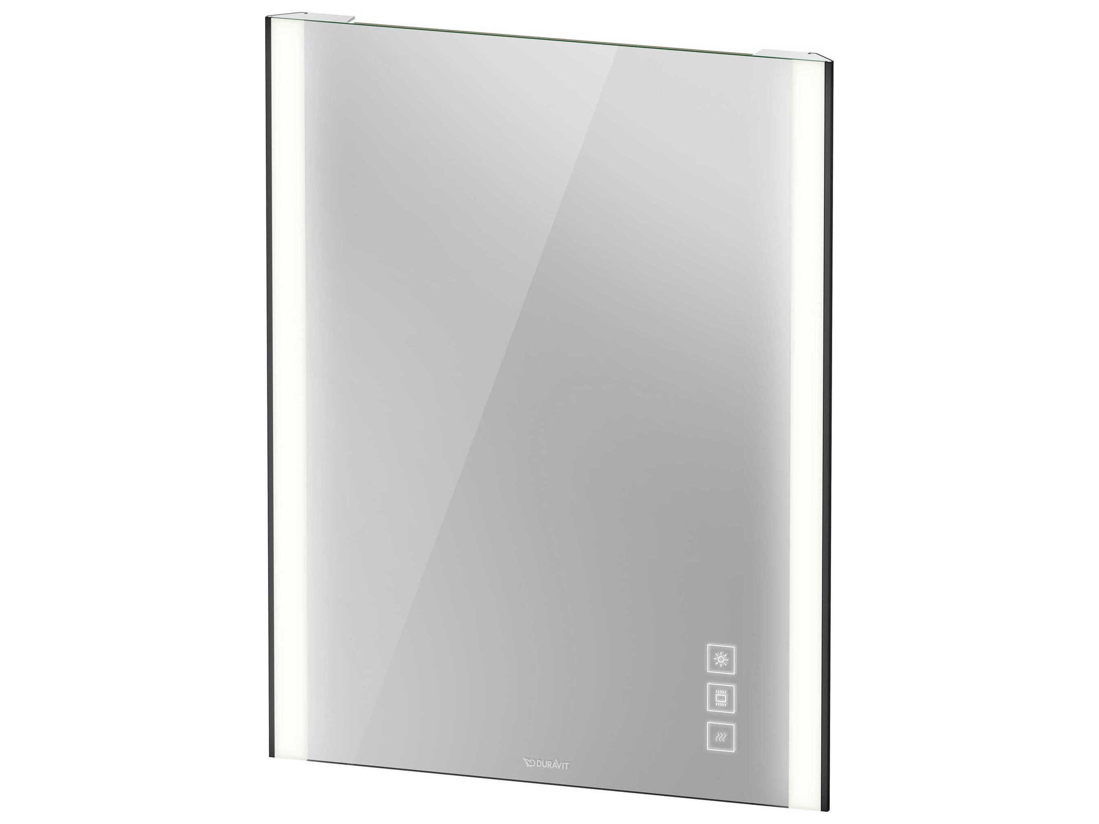 Xviu 24'' Matte Black LED Mirror with Dimmable Lighting