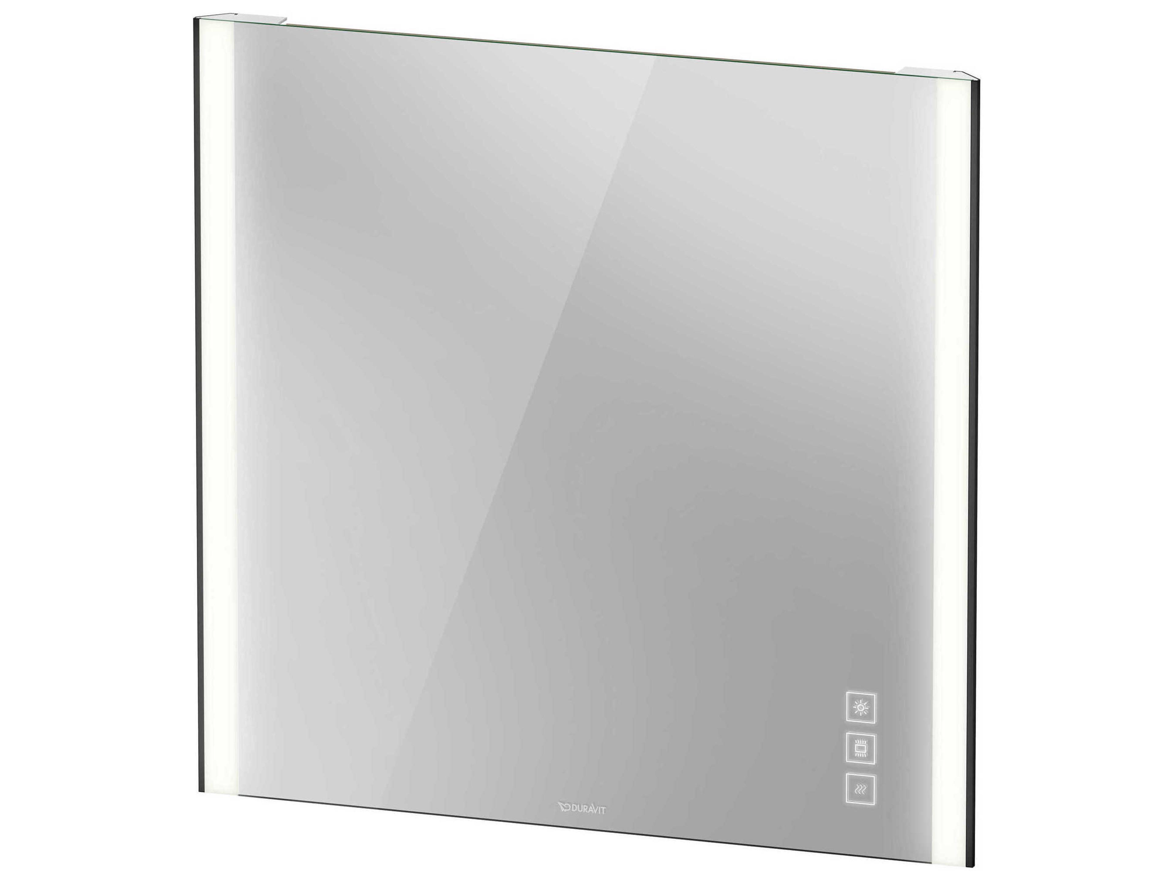 Xviu 32'' Matte Black LED Mirror with Dimmable Lighting