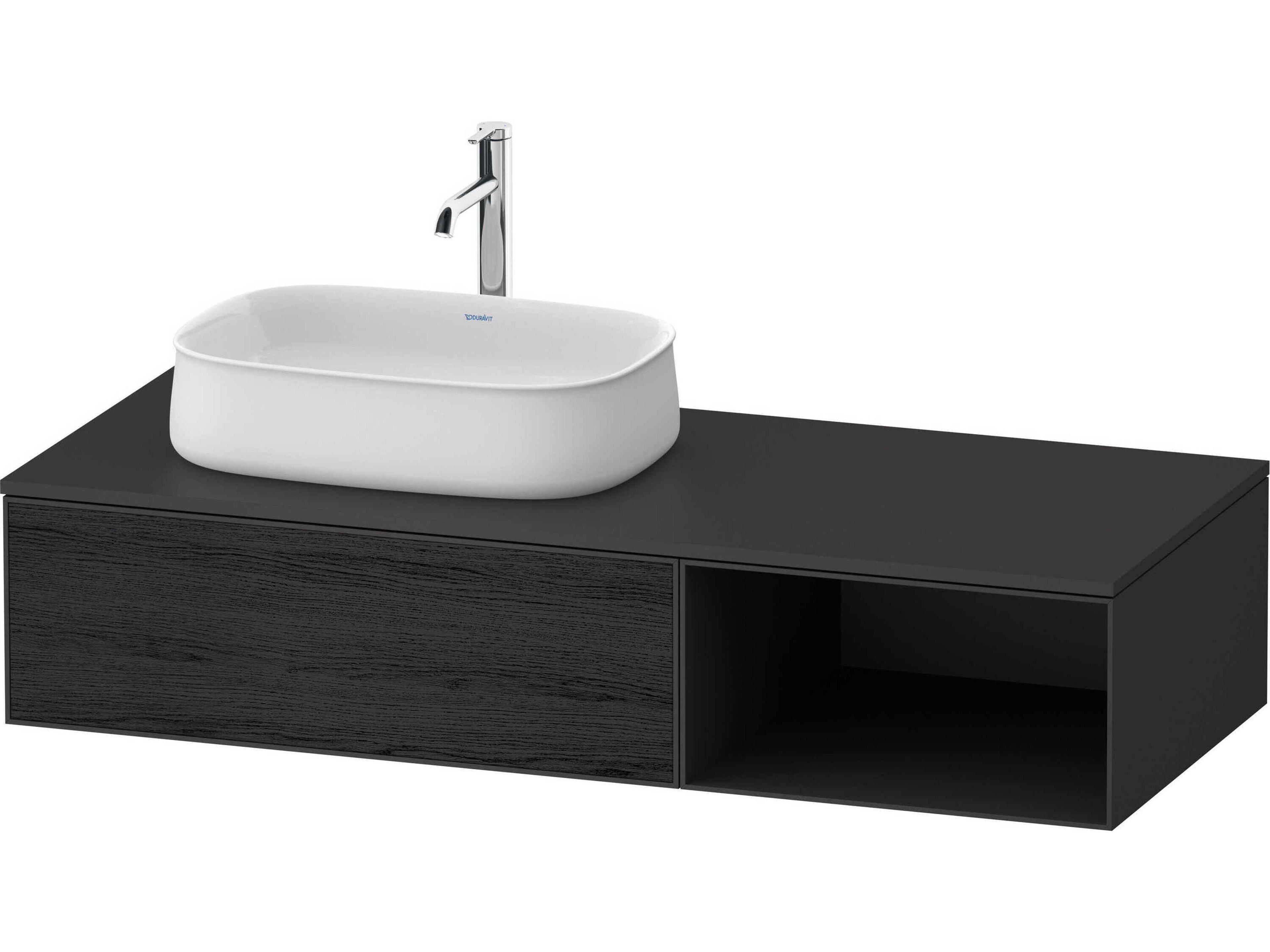 Zencha 51'' Black Oak Matt/Graphite Super Matt Wall-Mounted Vanity Unit