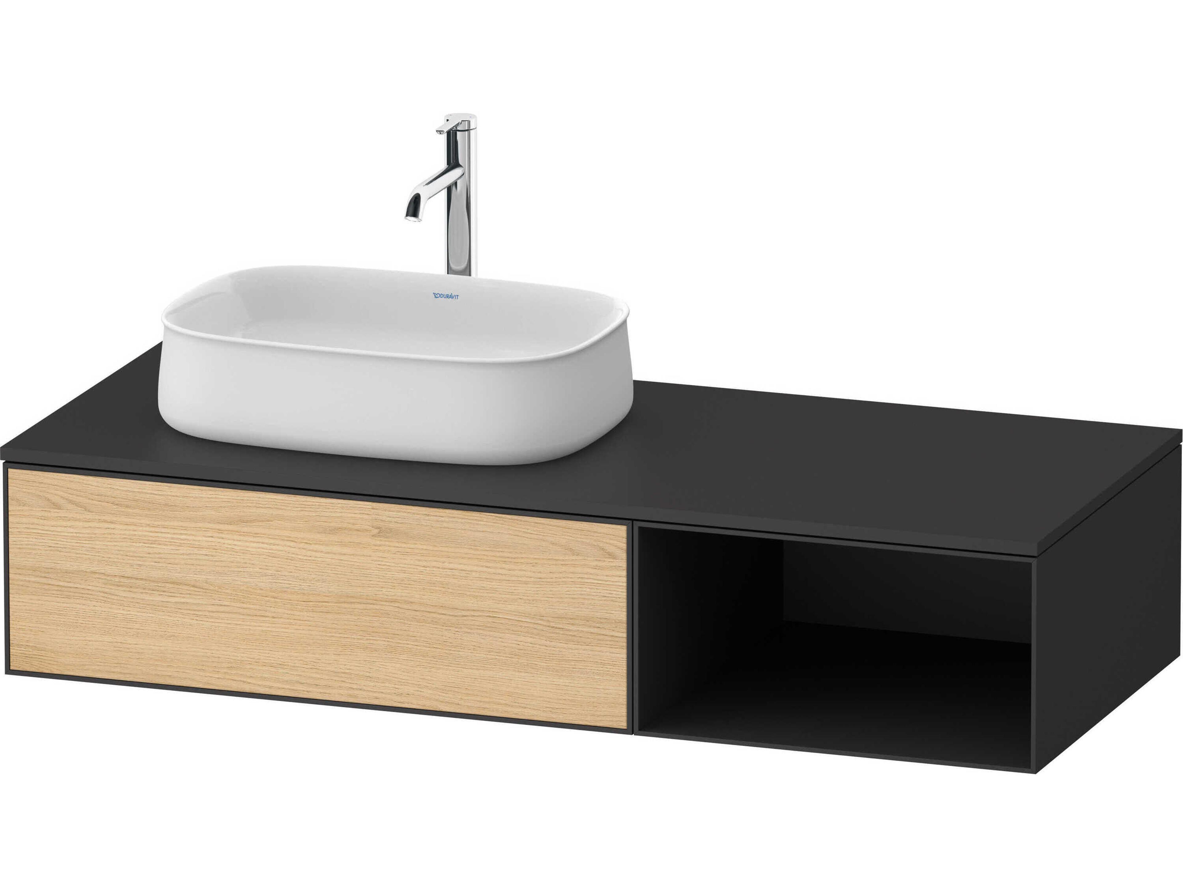 Duravit Zencha 51'' Natural Oak Matt/Graphite Super Matt Wall-Mounted Vanity Unit