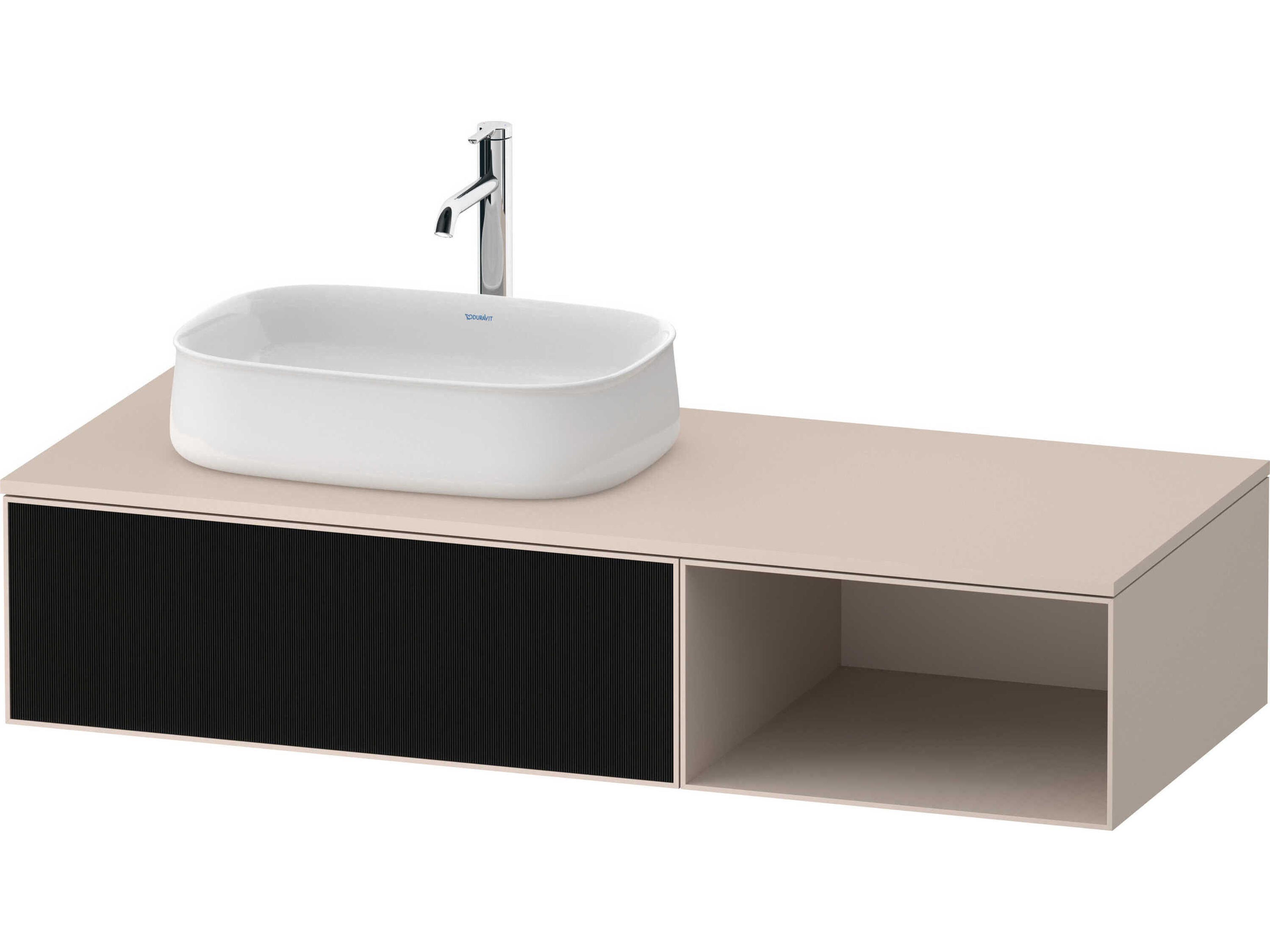 Zencha 51'' Black/Taupe Super Matt Wall-Mounted Vanity Unit