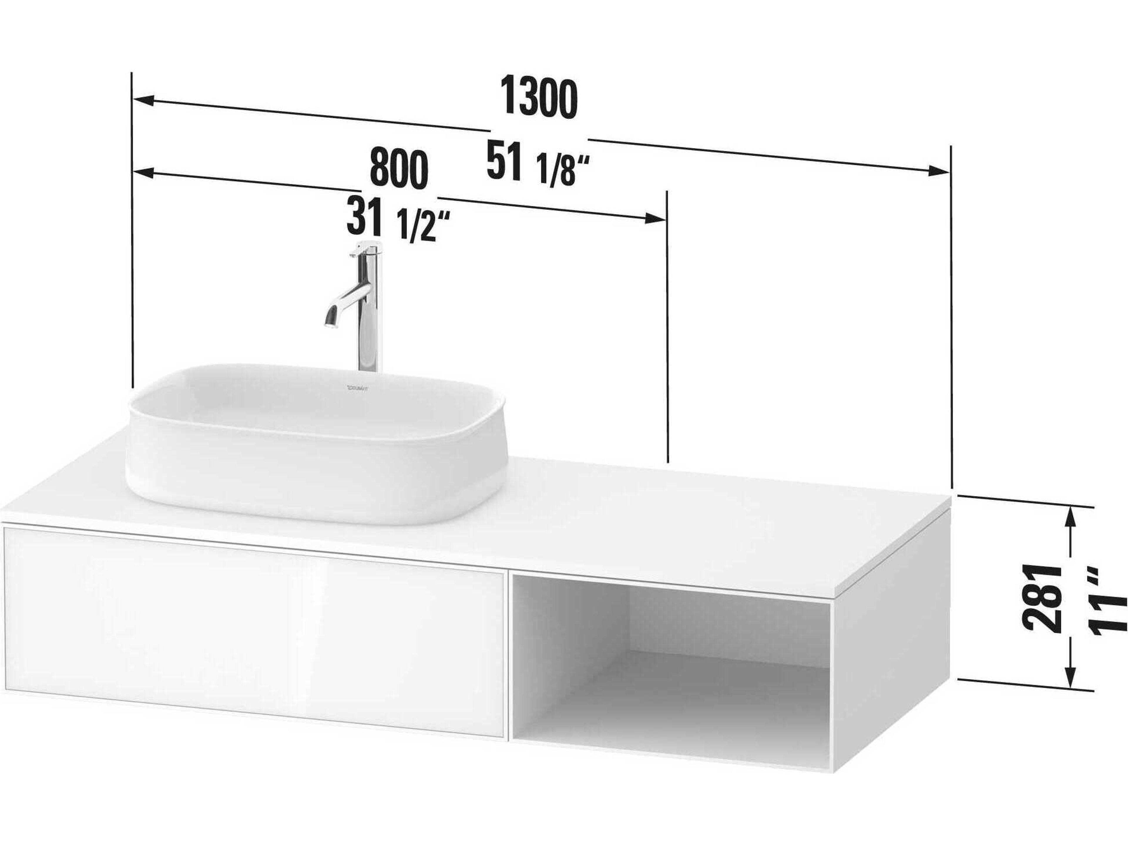 Duravit Zencha 51'' Black/Taupe Super Matt Wall-Mounted Vanity Unit