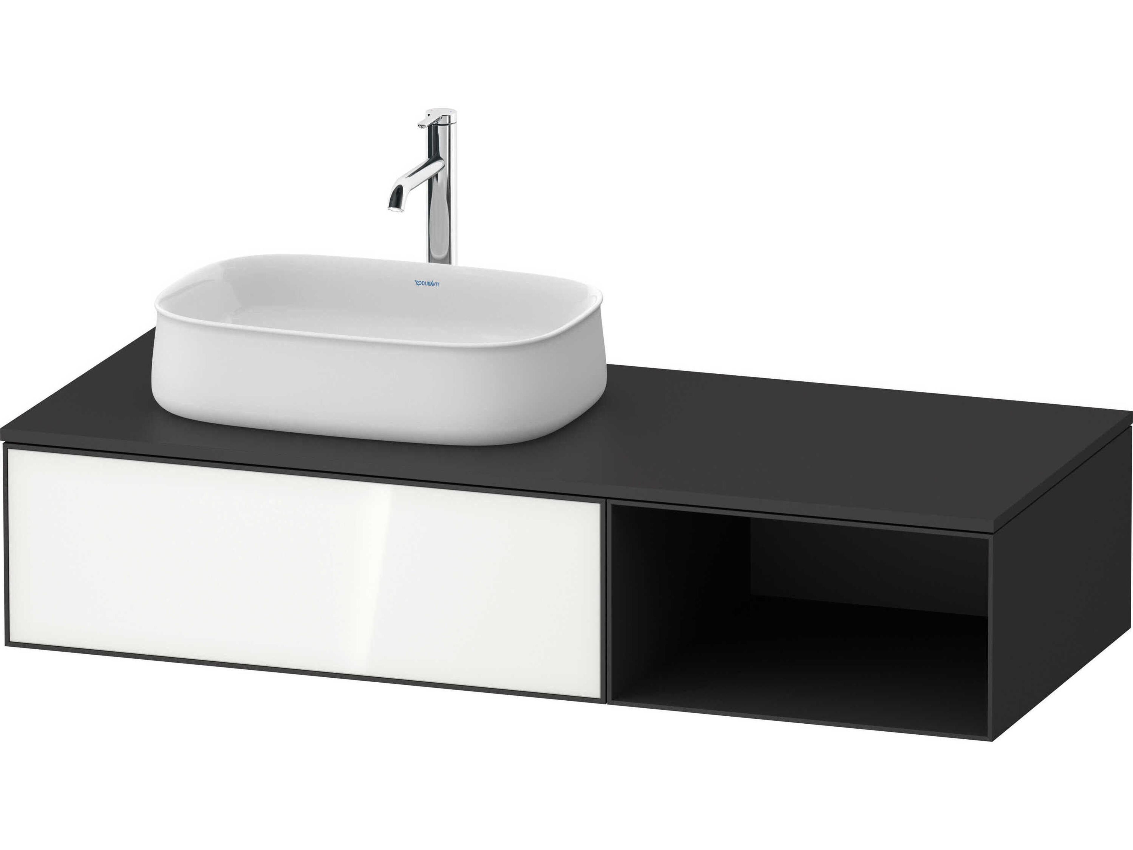Zencha 51'' White/Graphite Super Matt Wall-Mounted Vanity Unit