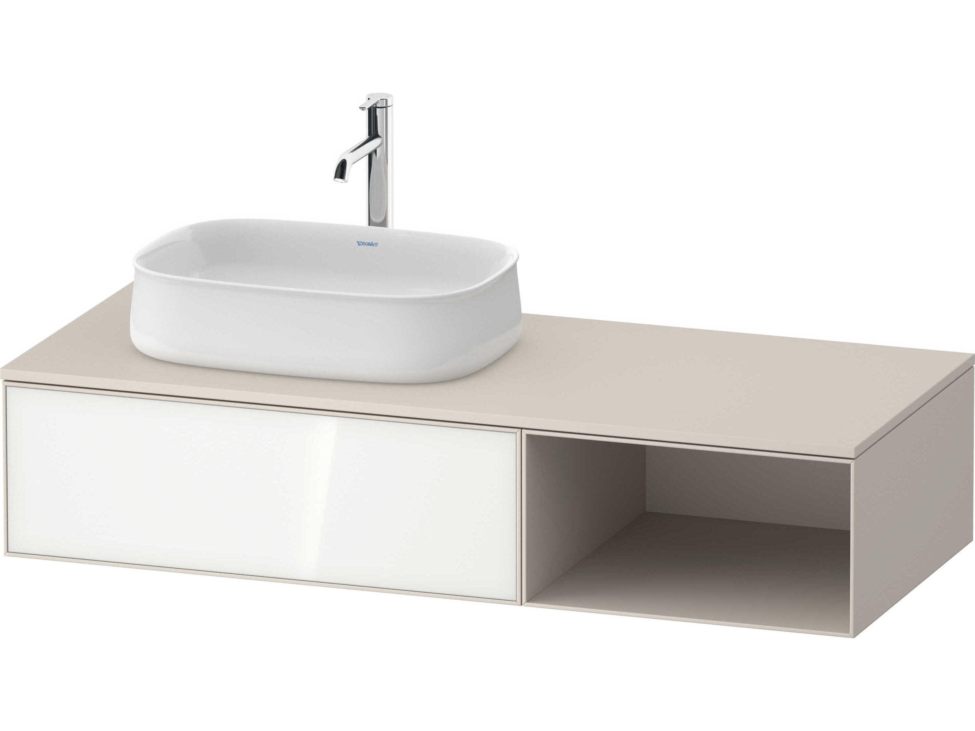 Zencha 51'' White/Taupe Super Matt Wall-Mounted Vanity Unit