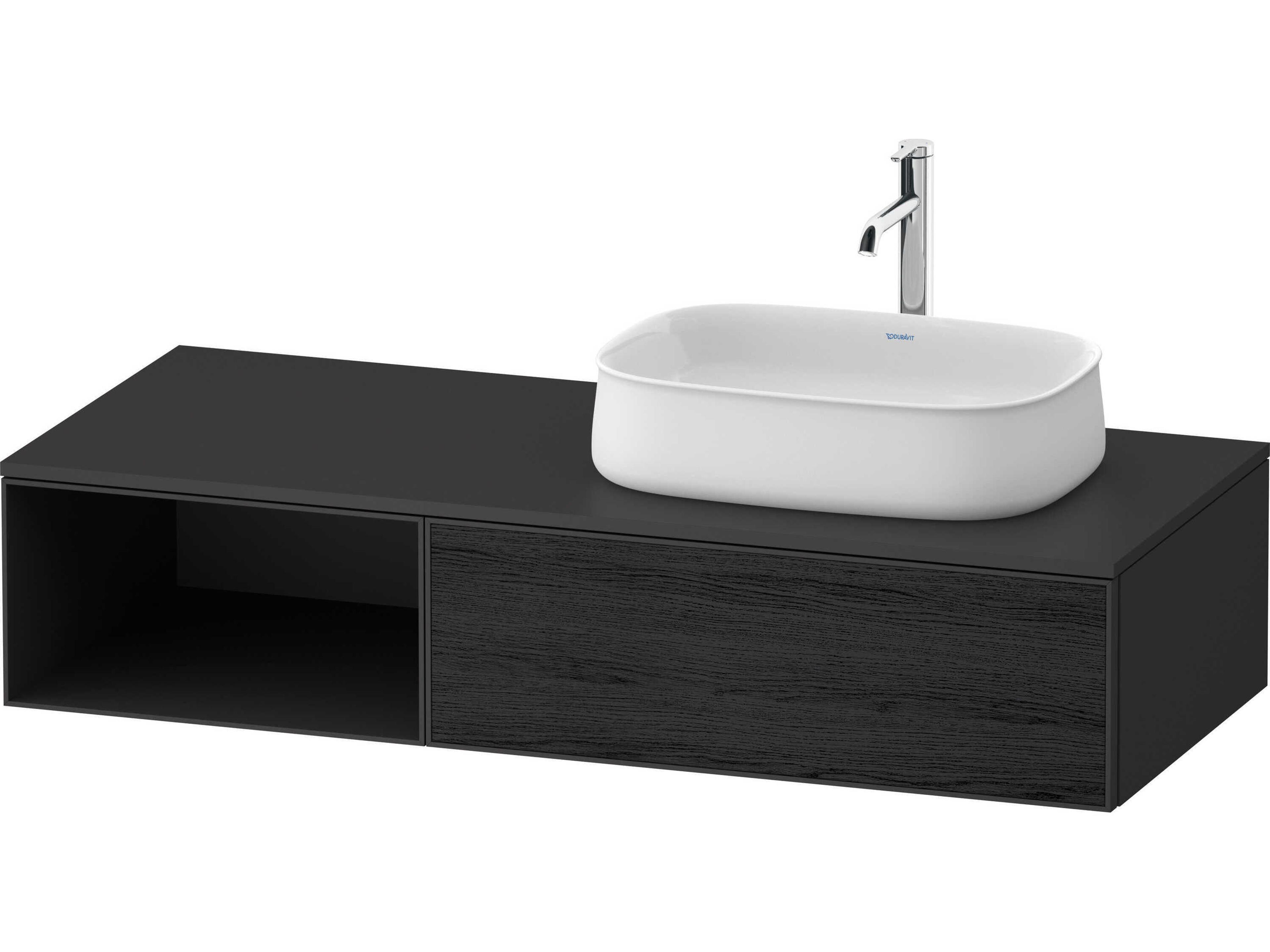 Zencha 51'' Black Oak Matt/Graphite Super Matt Wall-Mounted Vanity Unit