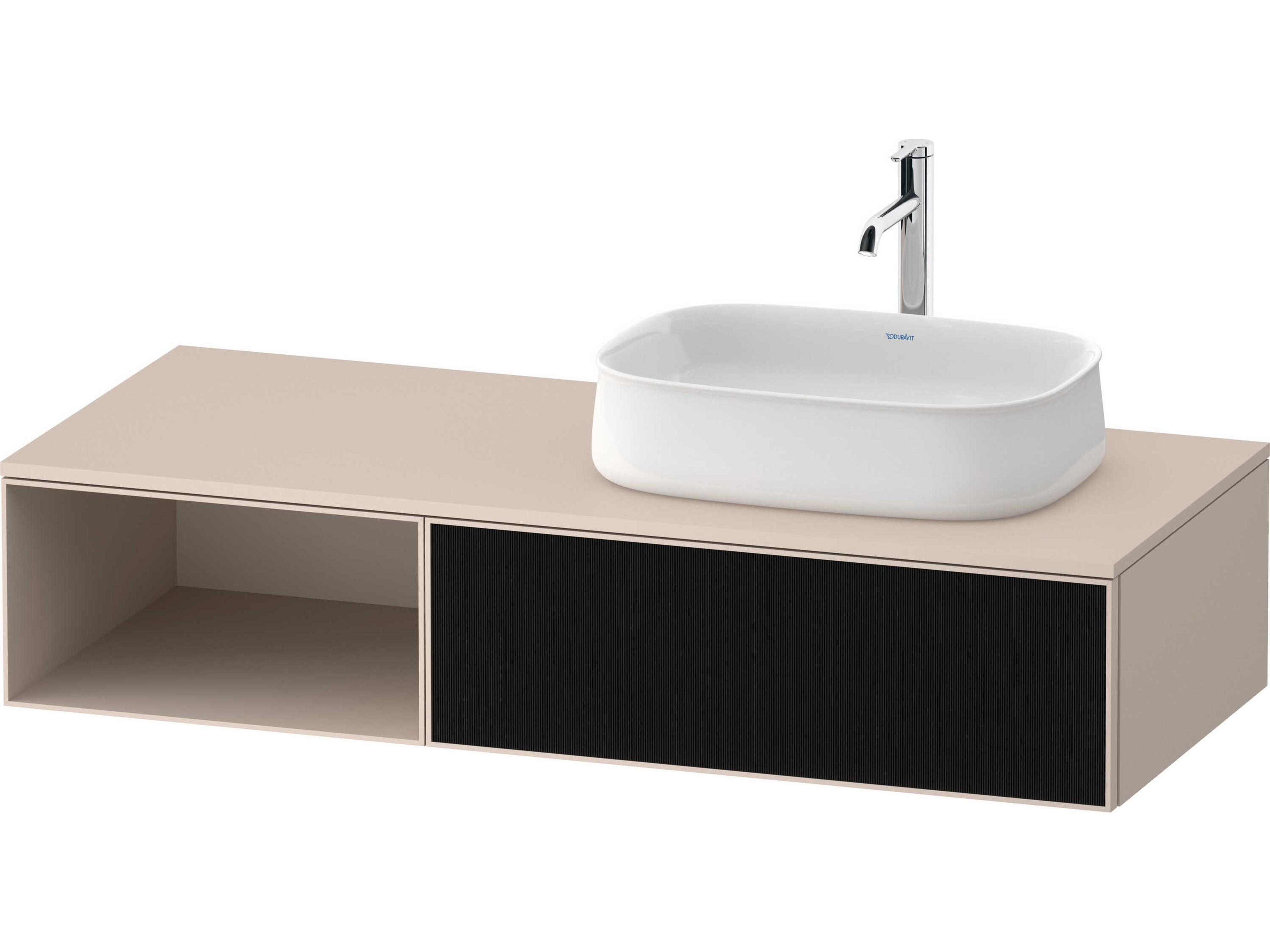 Zencha 51'' Black/Taupe Super Matt Wall-Mounted Vanity Unit