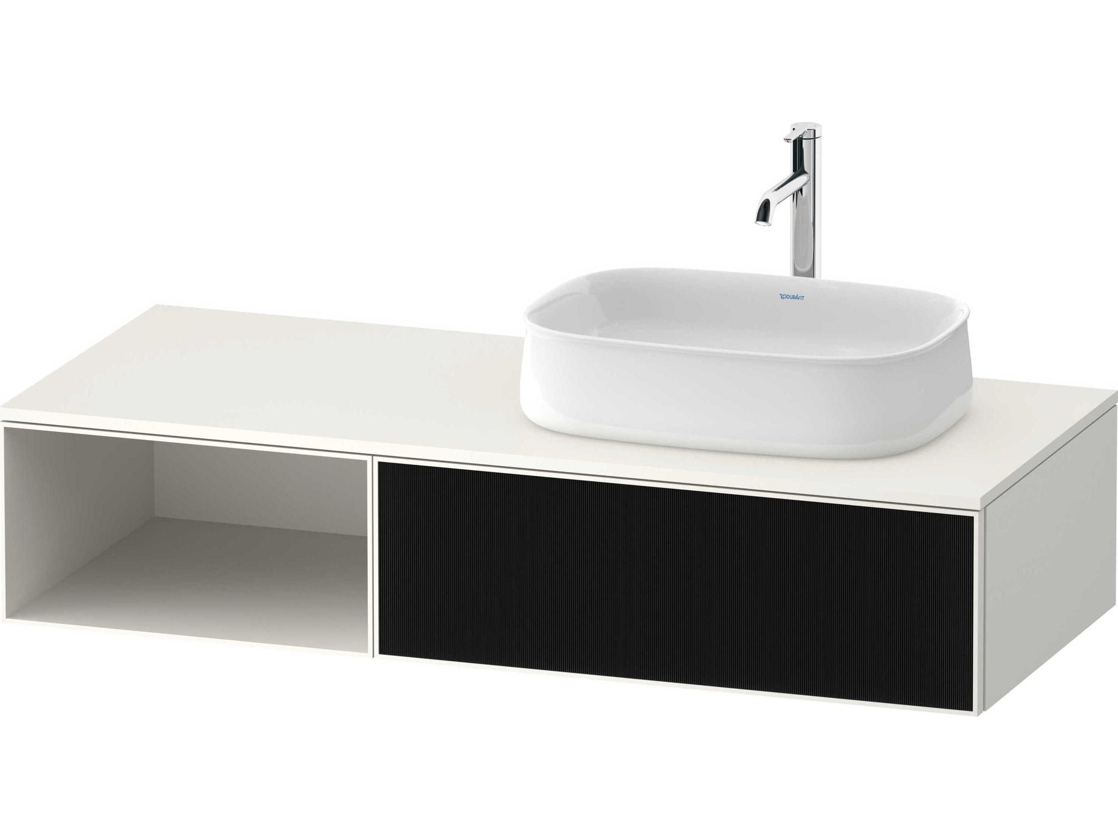 Zencha 51'' Black/White Super Matt Wall-Mounted Vanity Unit