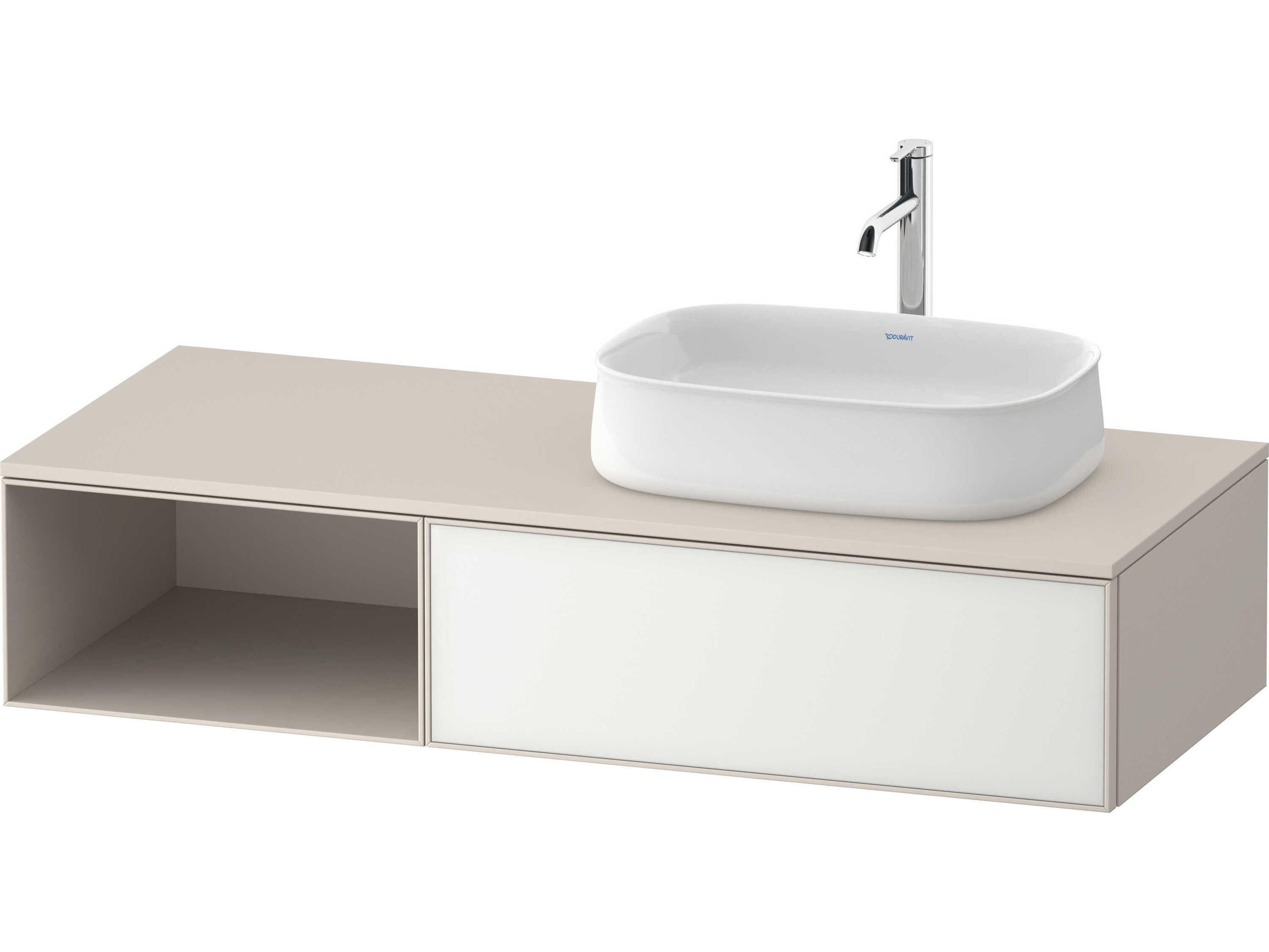 Zencha 51'' White/Taupe Super Matt Wall-Mounted Vanity Unit