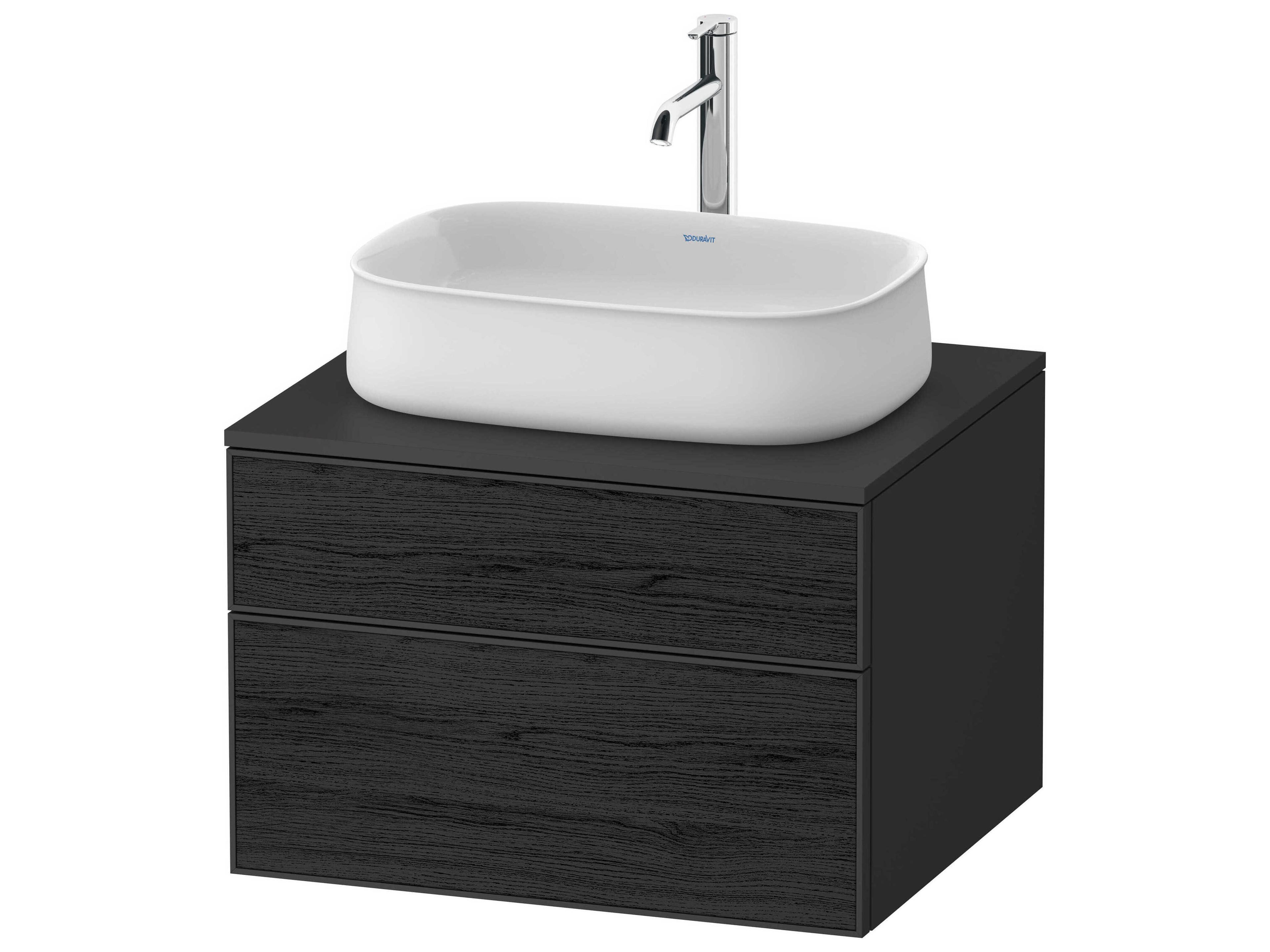 Duravit Zencha 26'' Black Oak Matt/Graphite Super Matt Wall-Mounted Vanity Unit