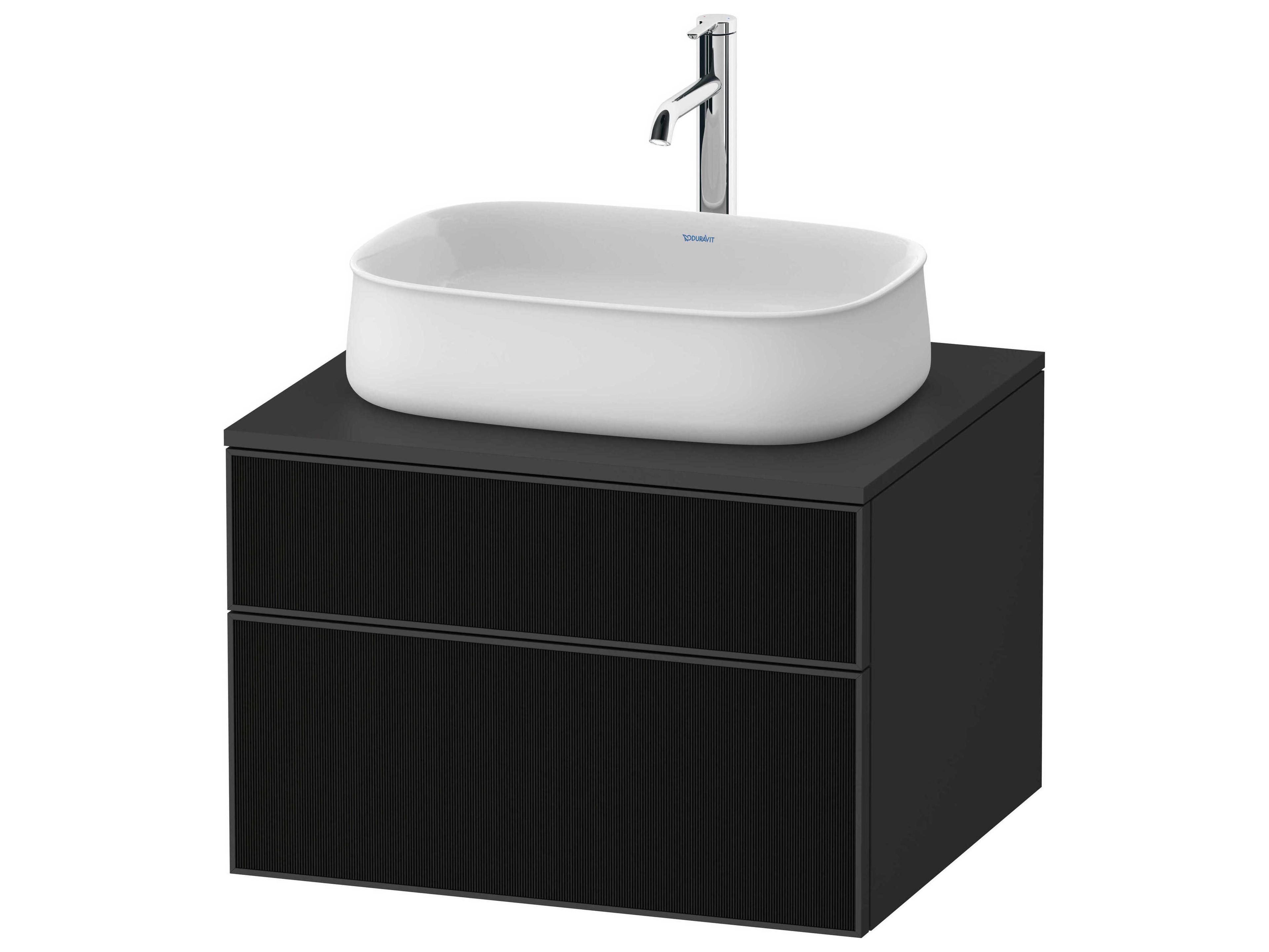 Zencha 26'' Black/Graphite Super Matt Wall-Mounted Vanity Unit