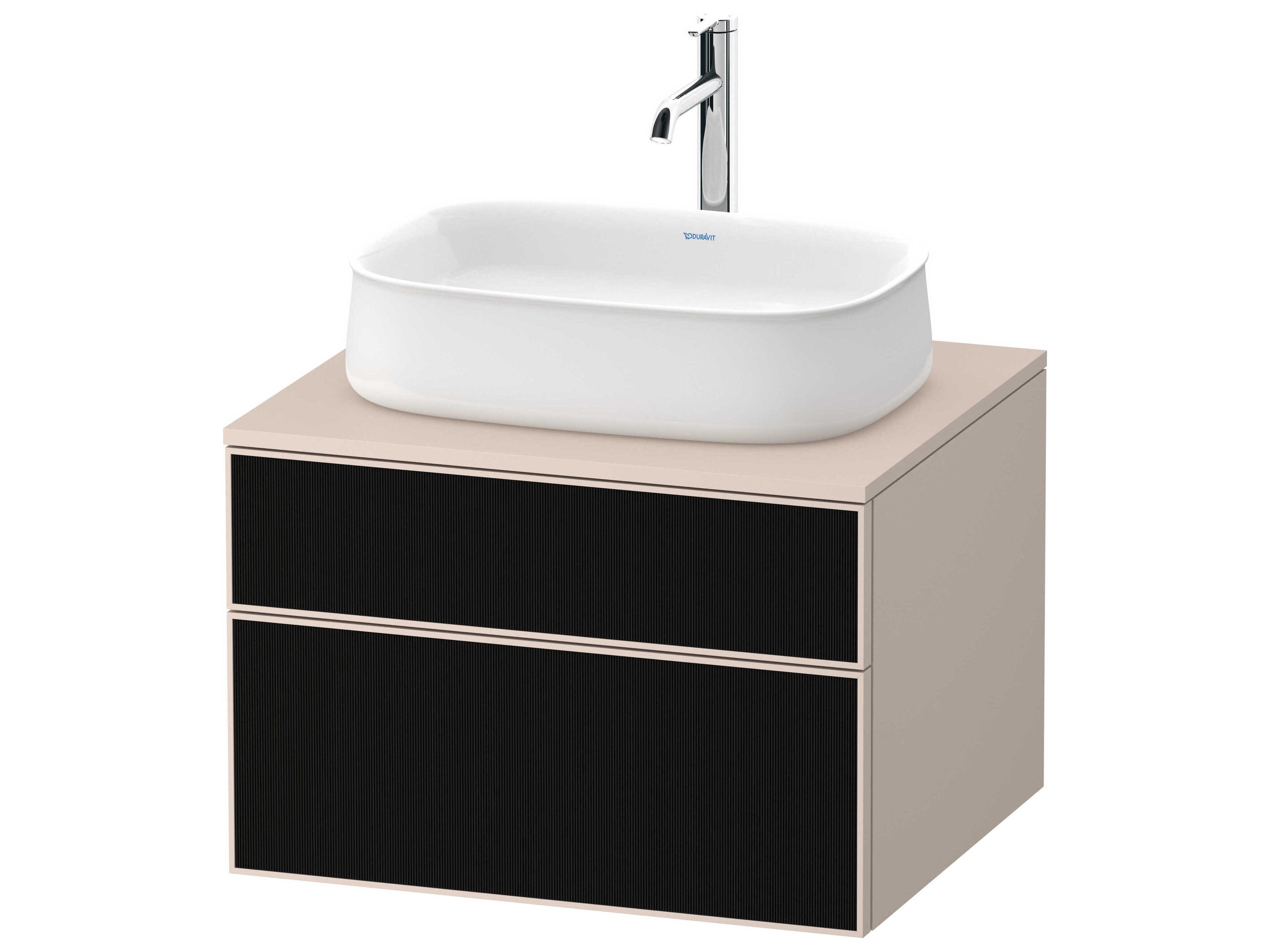 Zencha 26'' Black/Taupe Super Matt Wall-Mounted Vanity Unit