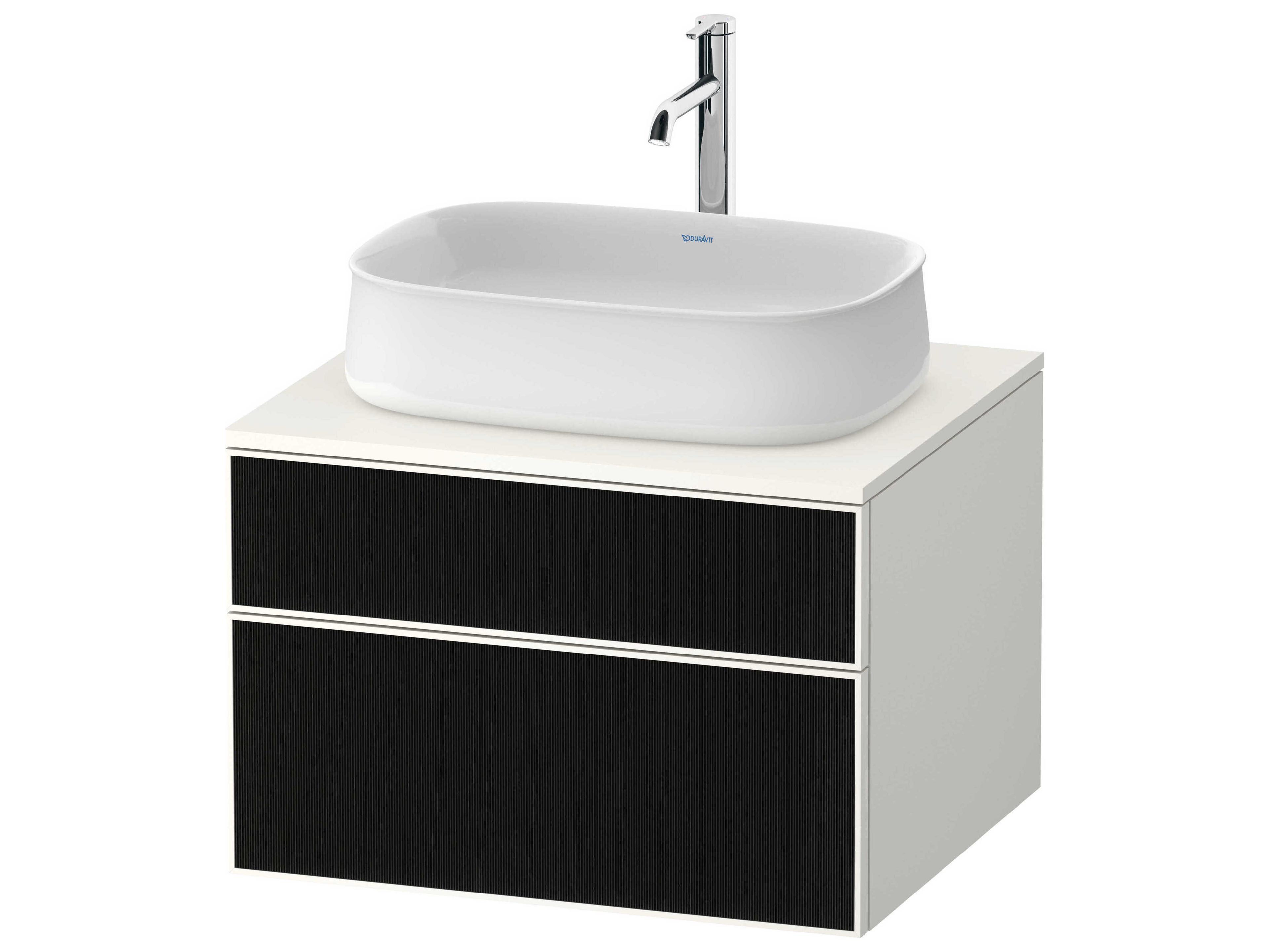 Zencha 26'' Black/White Super Matt Wall-Mounted Vanity Unit