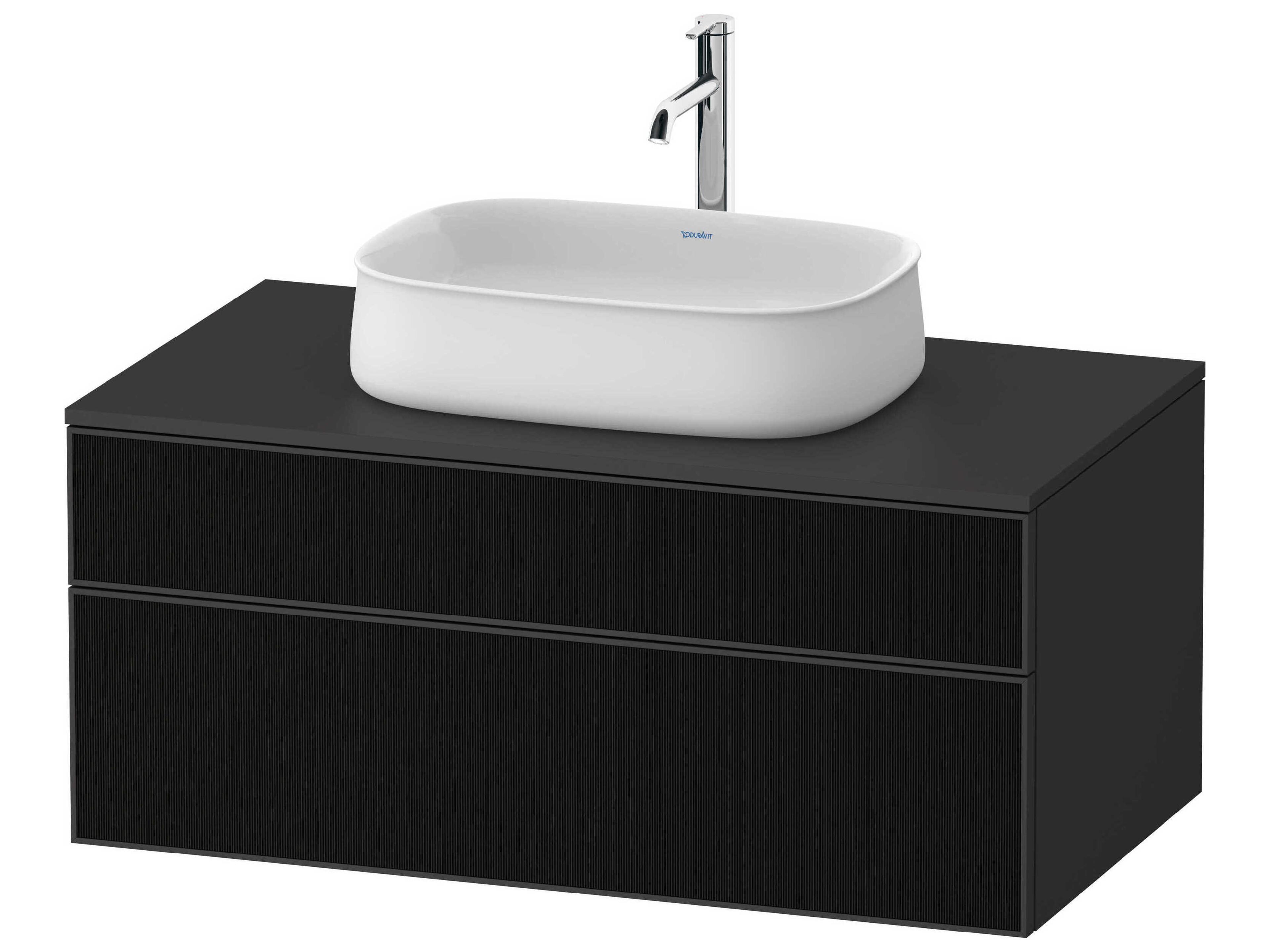 Zencha 39'' Black/Graphite Super Matt Wall-Mounted Vanity Unit