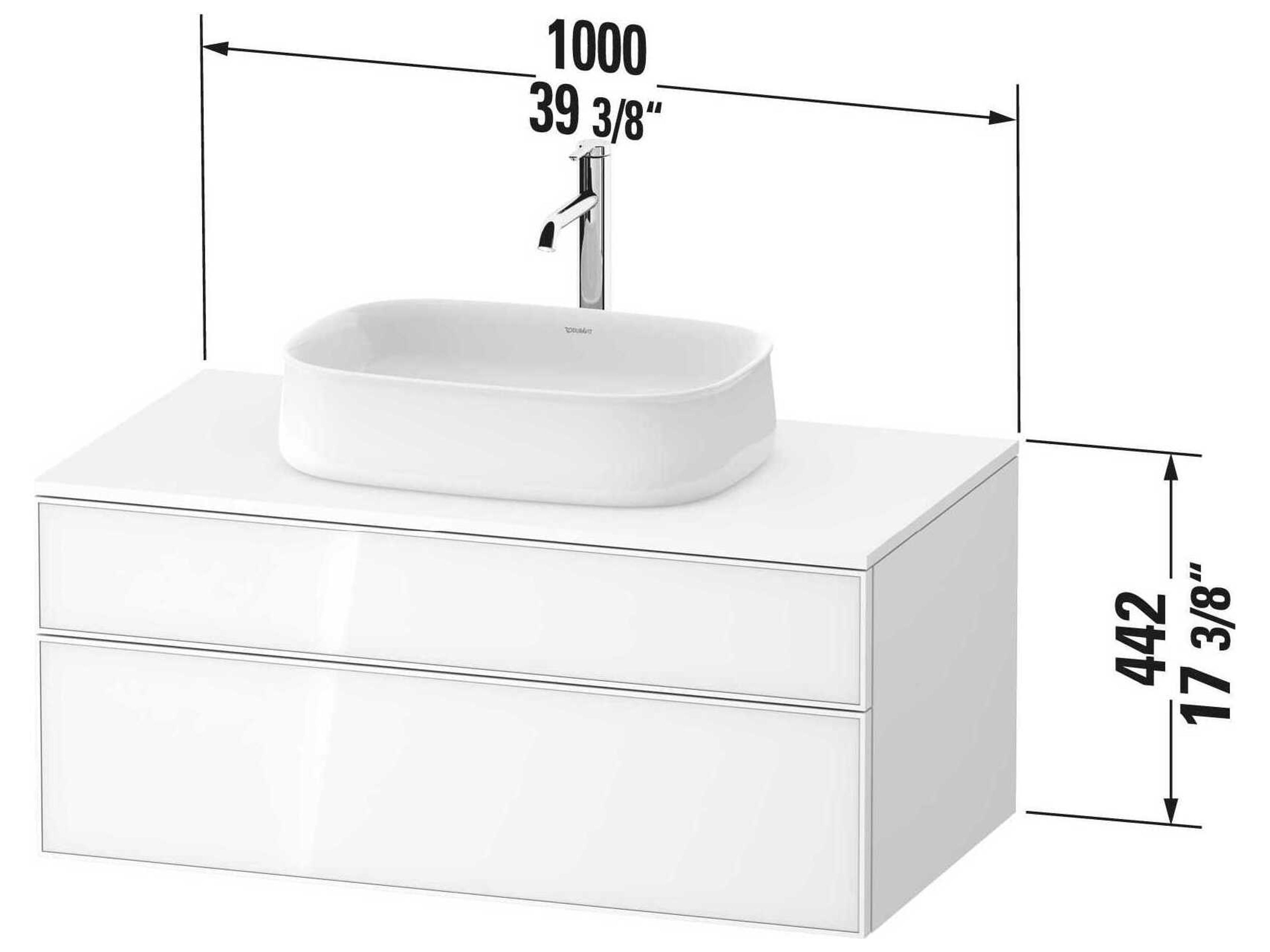 Duravit Zencha 39'' Black/Graphite Super Matt Wall-Mounted Vanity Unit