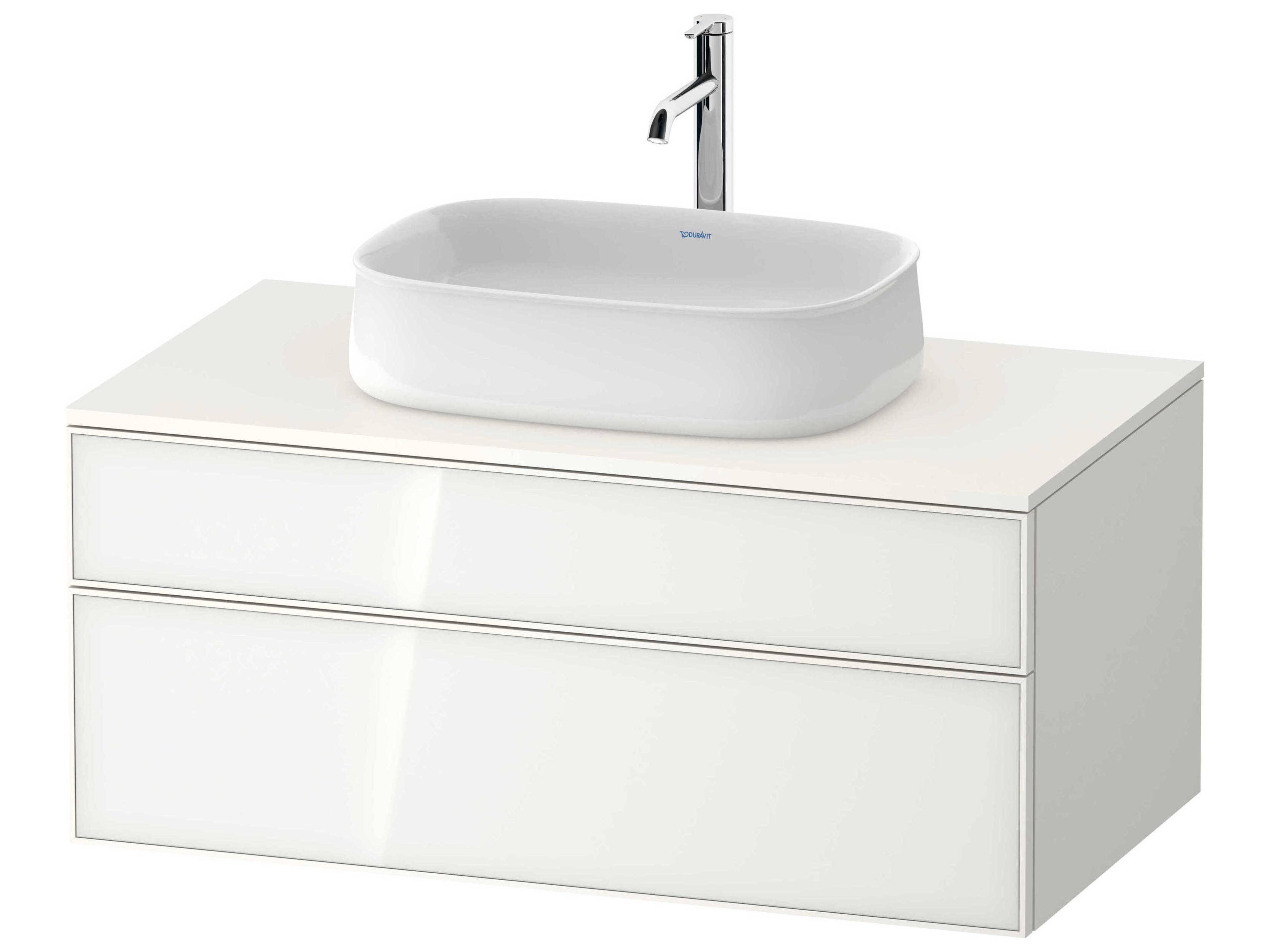 Zencha 39'' White/White Super Matt Wall-Mounted Vanity Unit