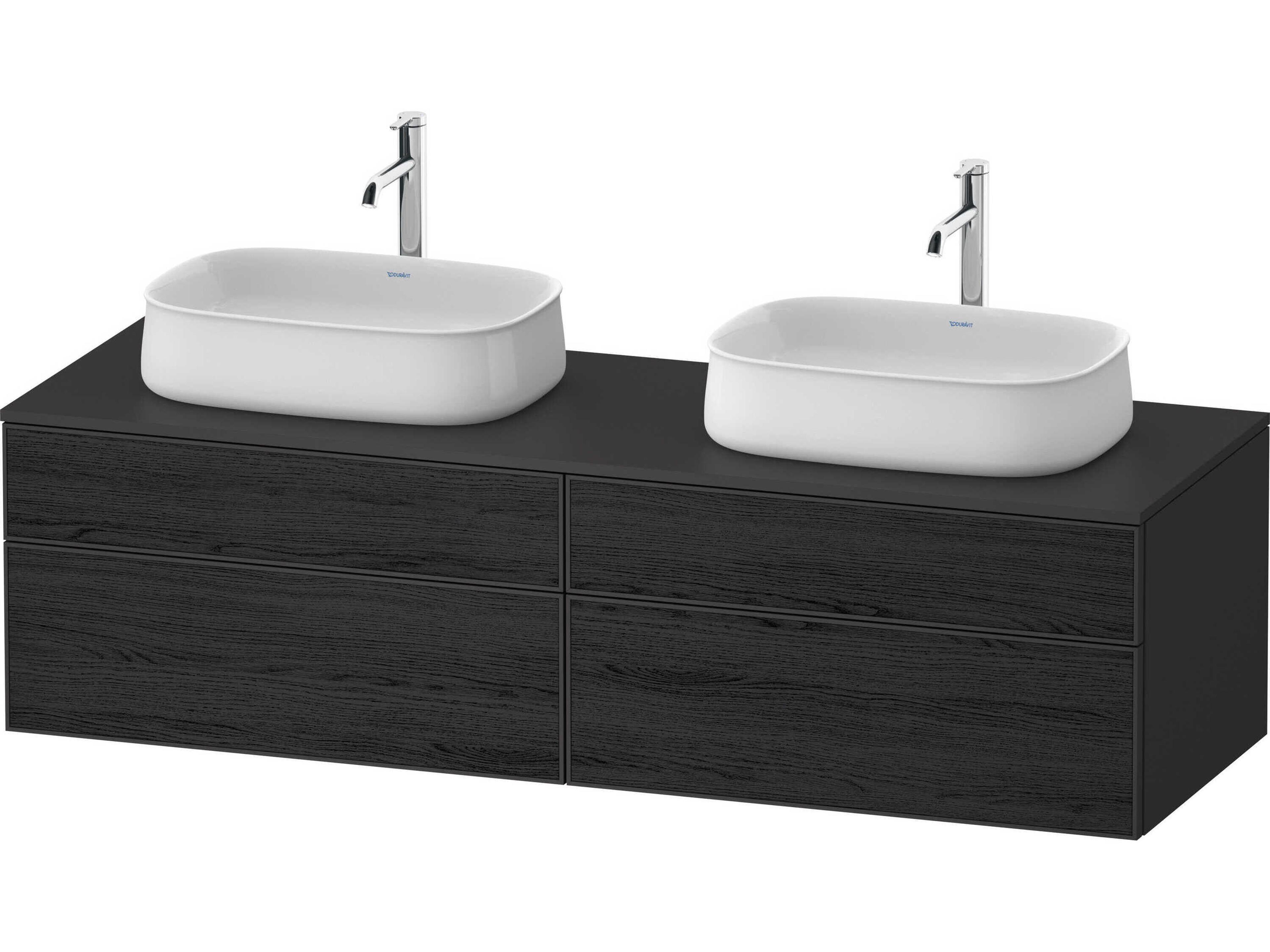 Zencha 63'' Black Oak Matt/Graphite Super Matt Wall-Mounted Vanity Unit