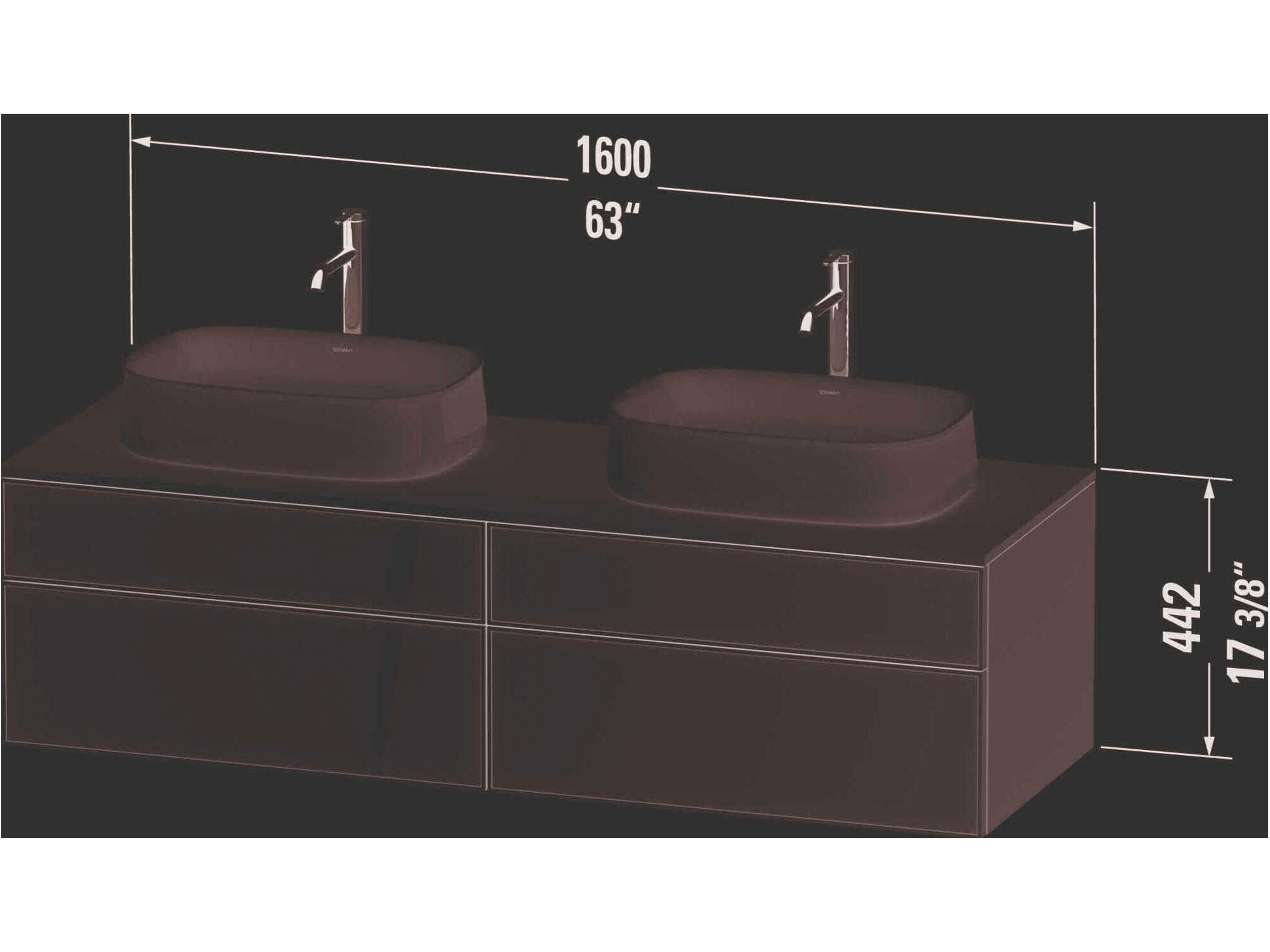 Duravit Zencha 63'' Natural Oak Matt/White Super Matt Wall-Mounted Vanity Unit