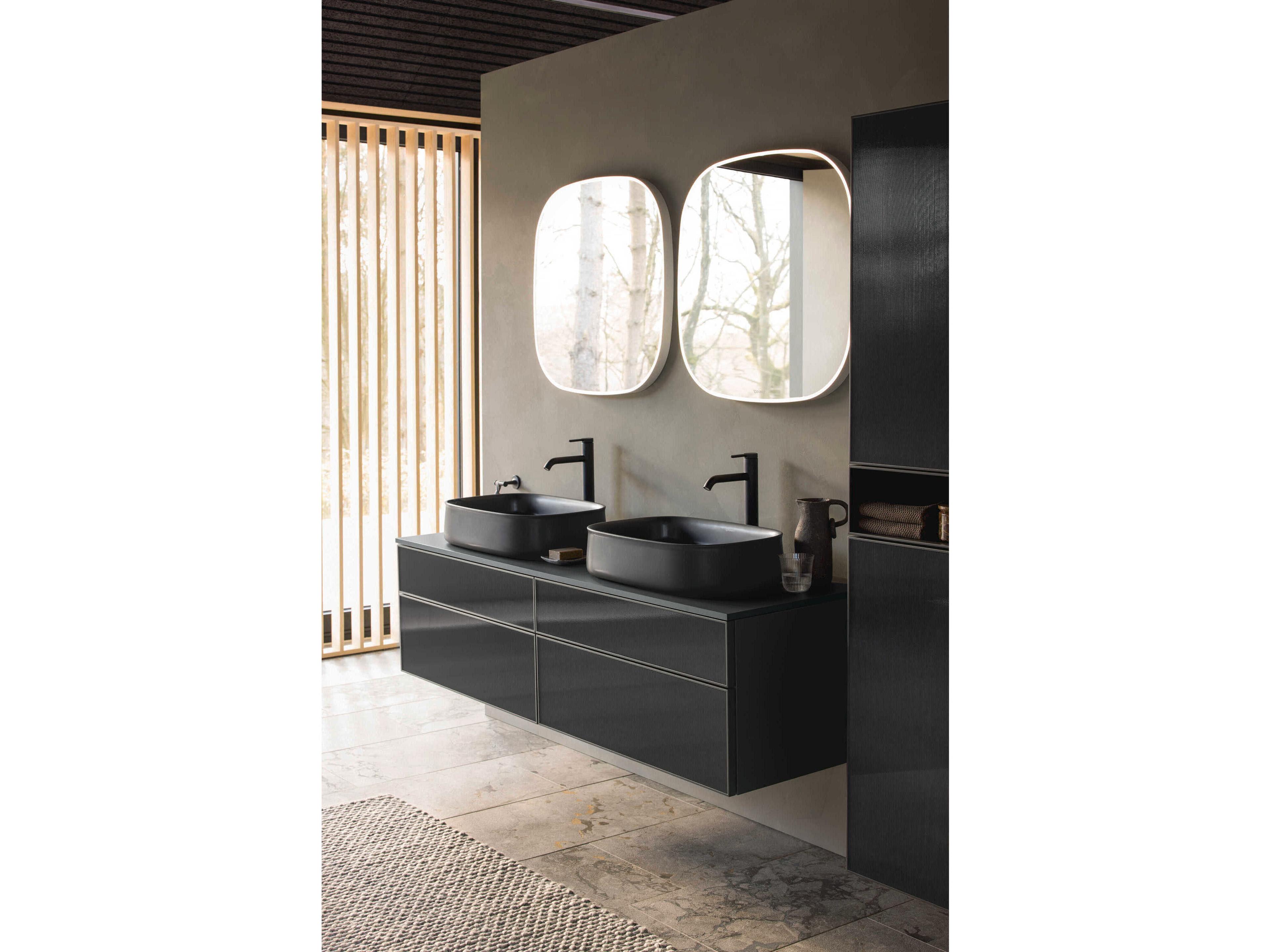 Duravit Zencha 63'' Black/Graphite Super Matt Wall-Mounted Vanity Unit