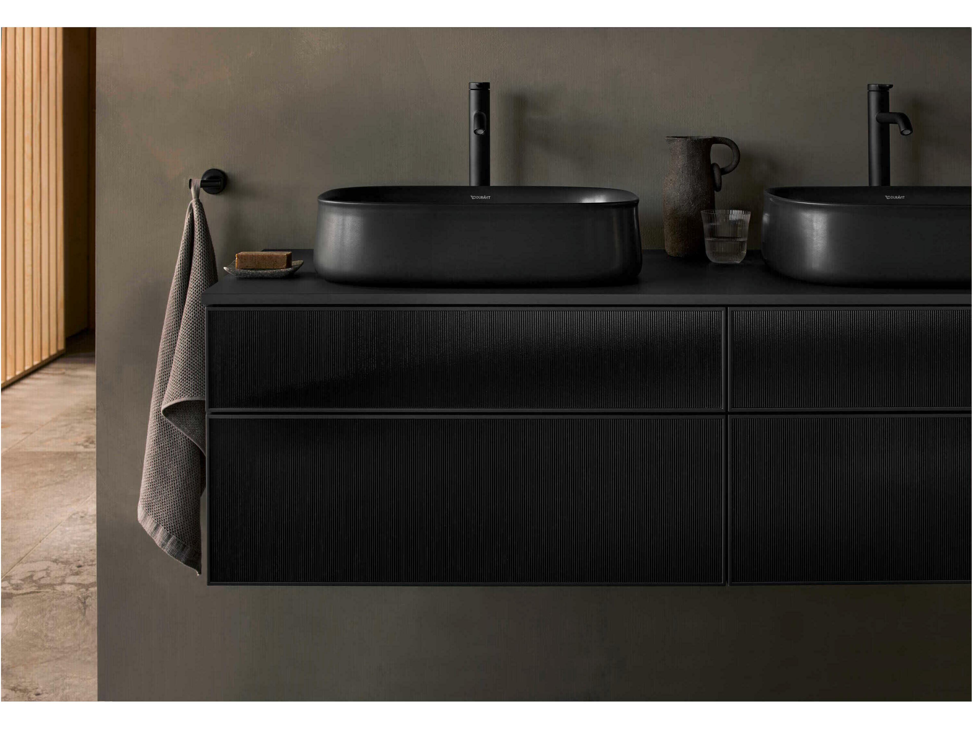 Duravit Zencha 63'' Black/Graphite Super Matt Wall-Mounted Vanity Unit