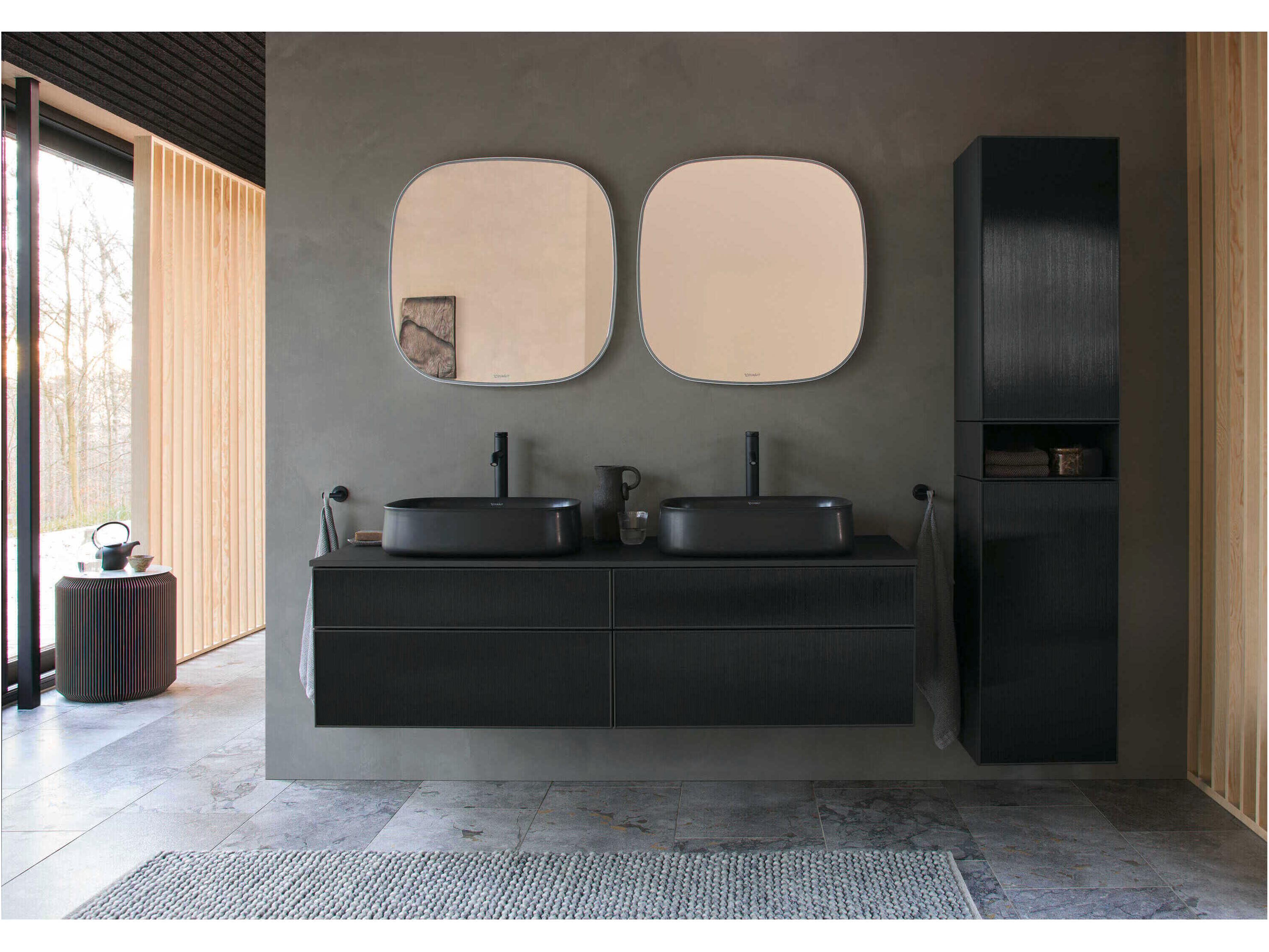 Duravit Zencha 63'' Black/Graphite Super Matt Wall-Mounted Vanity Unit